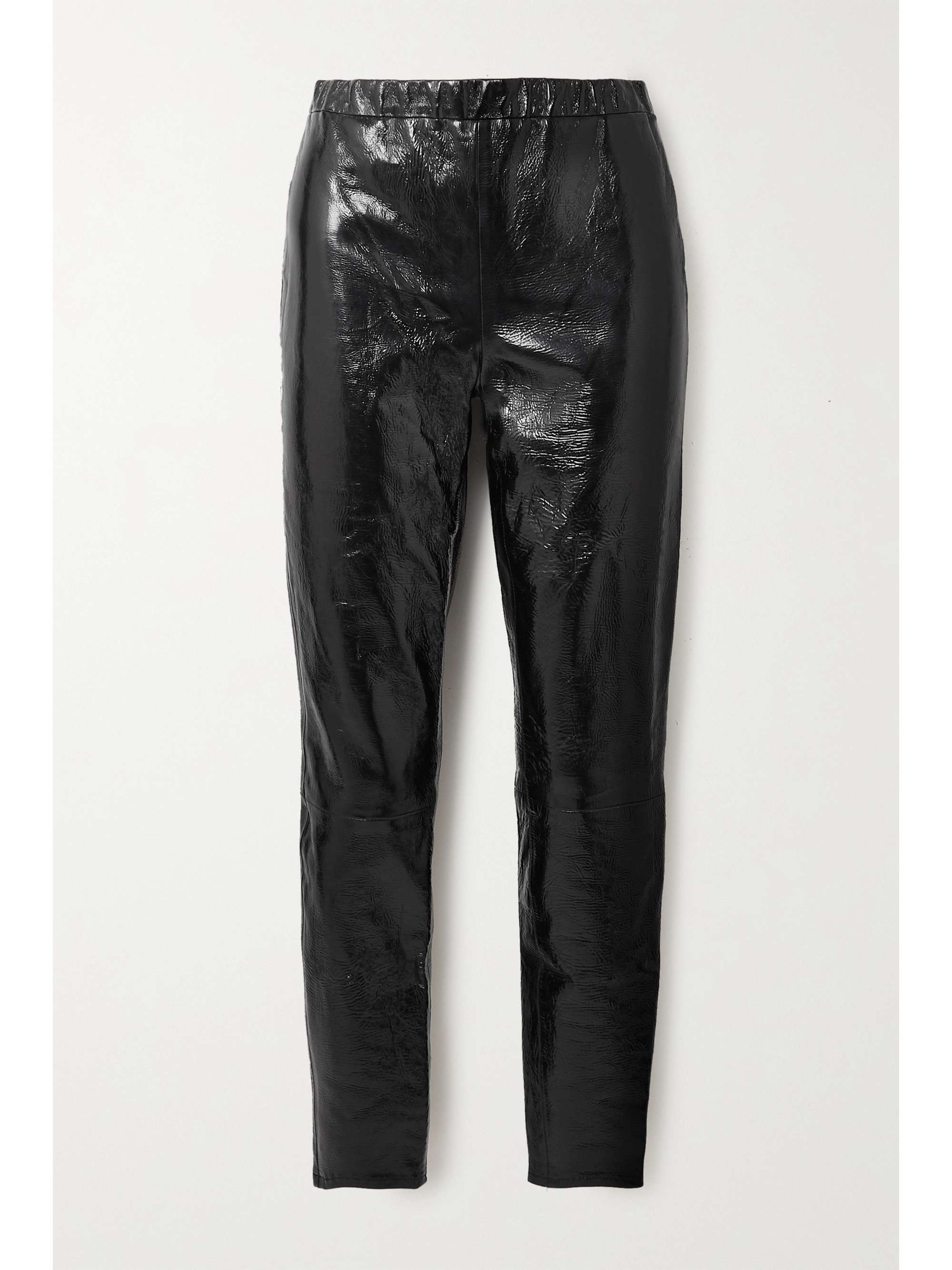 Black Edita crinkled coated cotton 