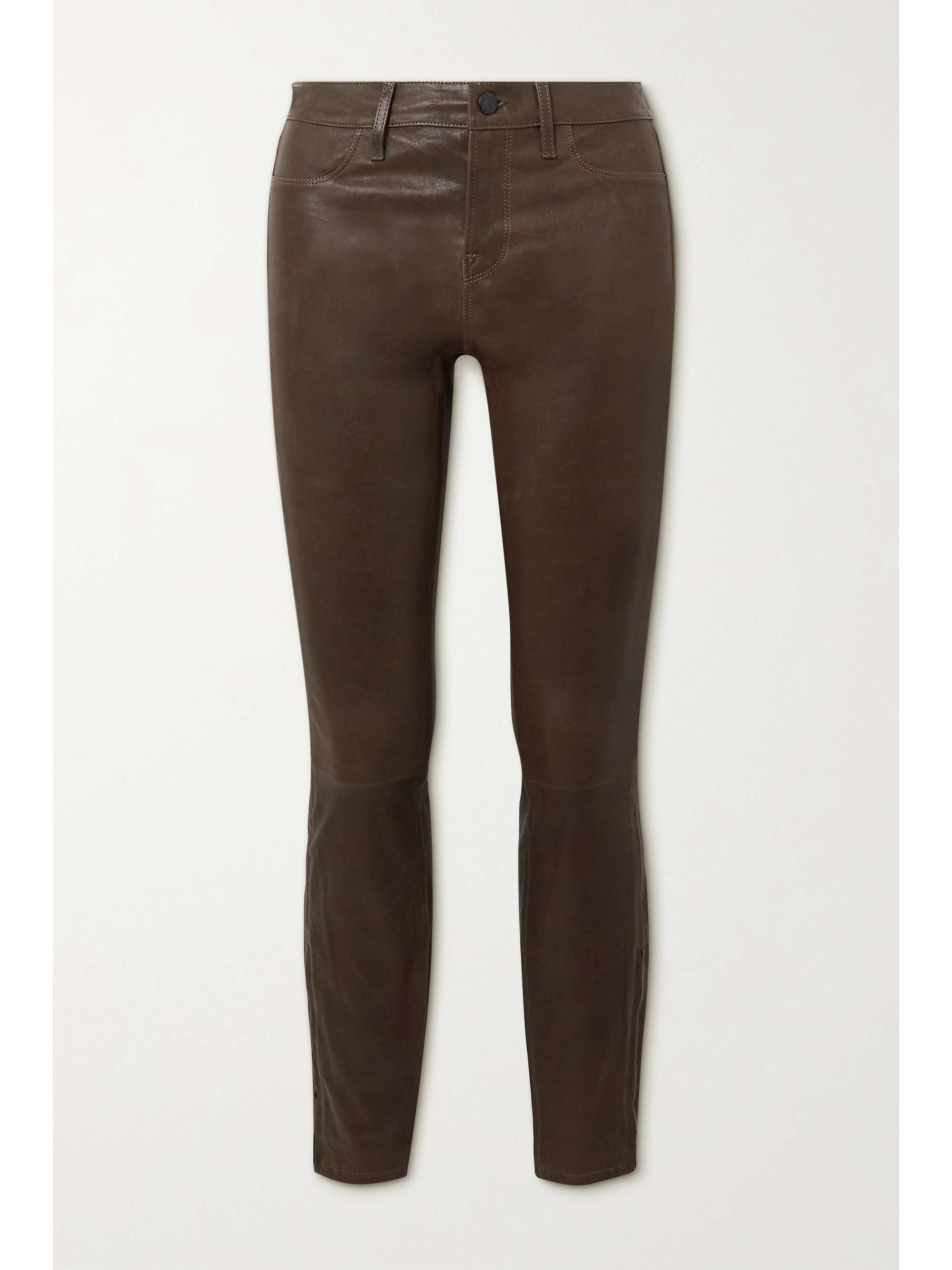 Green Leather skinny pants | J BRAND 