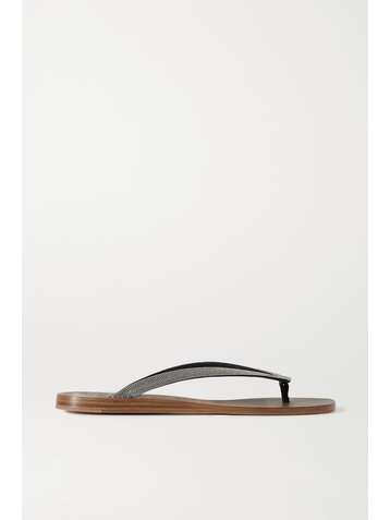 BRUNELLO CUCINELLI Tongs en cuir à perles