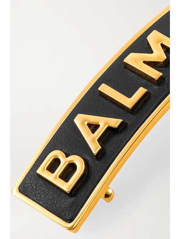 BALMAIN PARIS HAIR COUTURE Gold-plated and leather hair clip