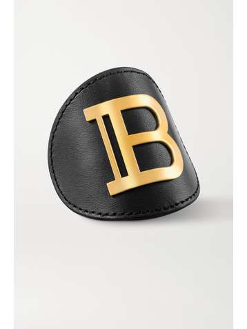 BALMAIN PARIS HAIR COUTURE Leather and gold-plated hair clip