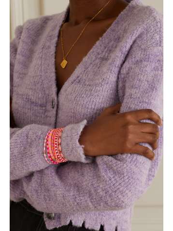 ROXANNE ASSOULIN Set de huit bracelets en métal doré et émail Colour Therapy