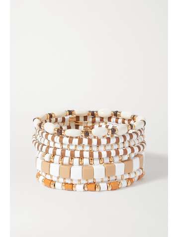 ROXANNE ASSOULIN Set de huit bracelets en métal doré et émail Colour Therapy