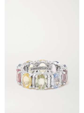 SUZANNE KALAN 18-karat white gold, diamond and sapphire ring