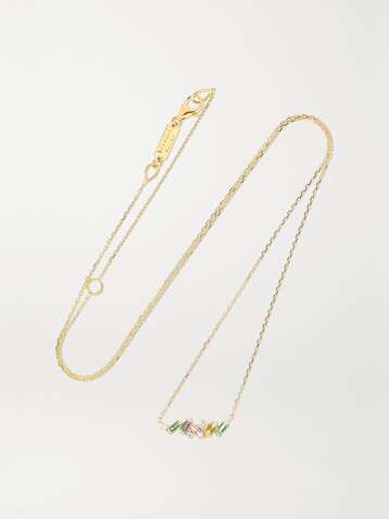 SUZANNE KALAN 18-karat gold multi-stone necklace