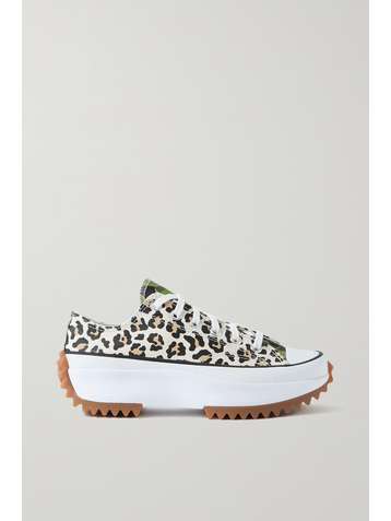 CONVERSE Run Star Hike Sneakers aus Canvas mit Leoparden- und Camouflage-Print