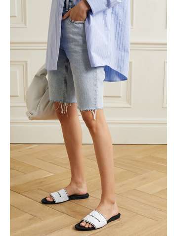 ALEXANDER WANG Kyra logo-jacquard stretch-knit slides
