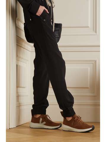 RICK OWENS + Veja Low Sock rubber-trimmed V-knit sneakers
