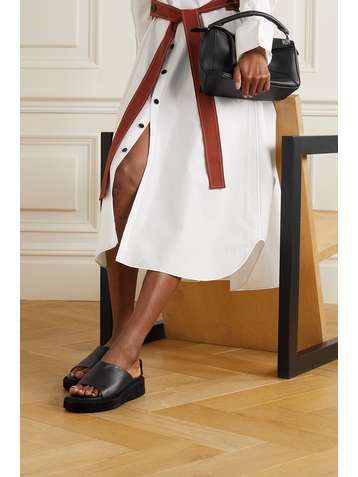 ATP ATELIER Pacci leather and suede platform sandals