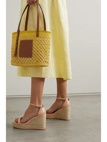 STUART WEITZMAN Nudist leather wedge espadrilles