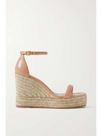 STUART WEITZMAN Nudist leather wedge espadrilles