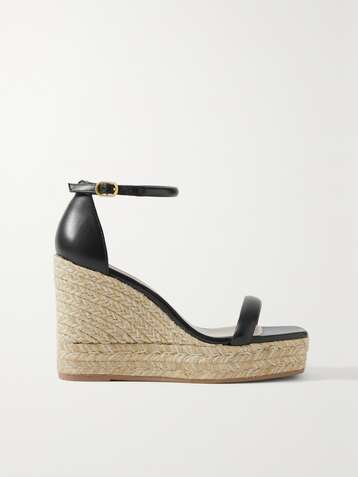STUART WEITZMAN Nudist leather wedge espadrilles