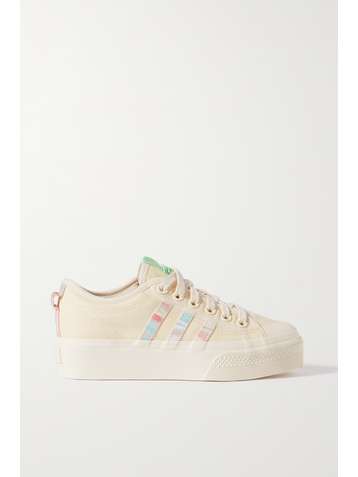 ADIDAS ORIGINALS Nizza rubber-trimmed canvas platform sneakers