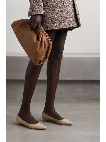 MANOLO BLAHNIK Titto leather point-toe flats