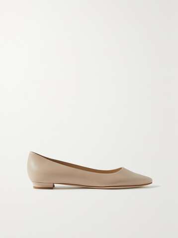 MANOLO BLAHNIK Titto leather point-toe flats