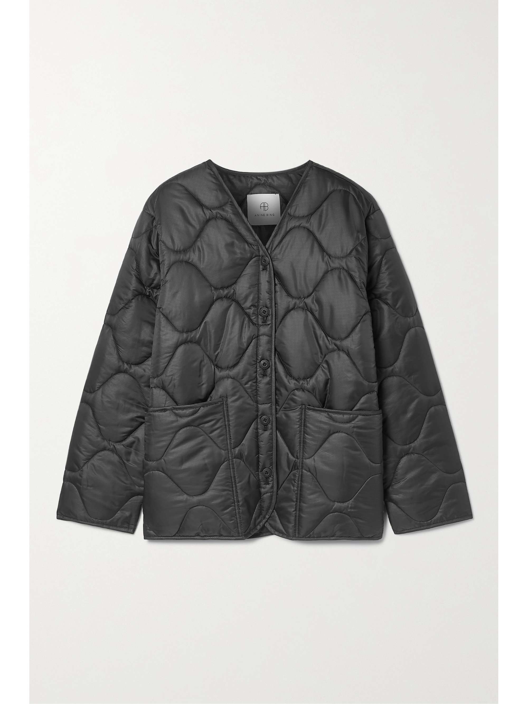 Black Andy quilted ripstop bomber 