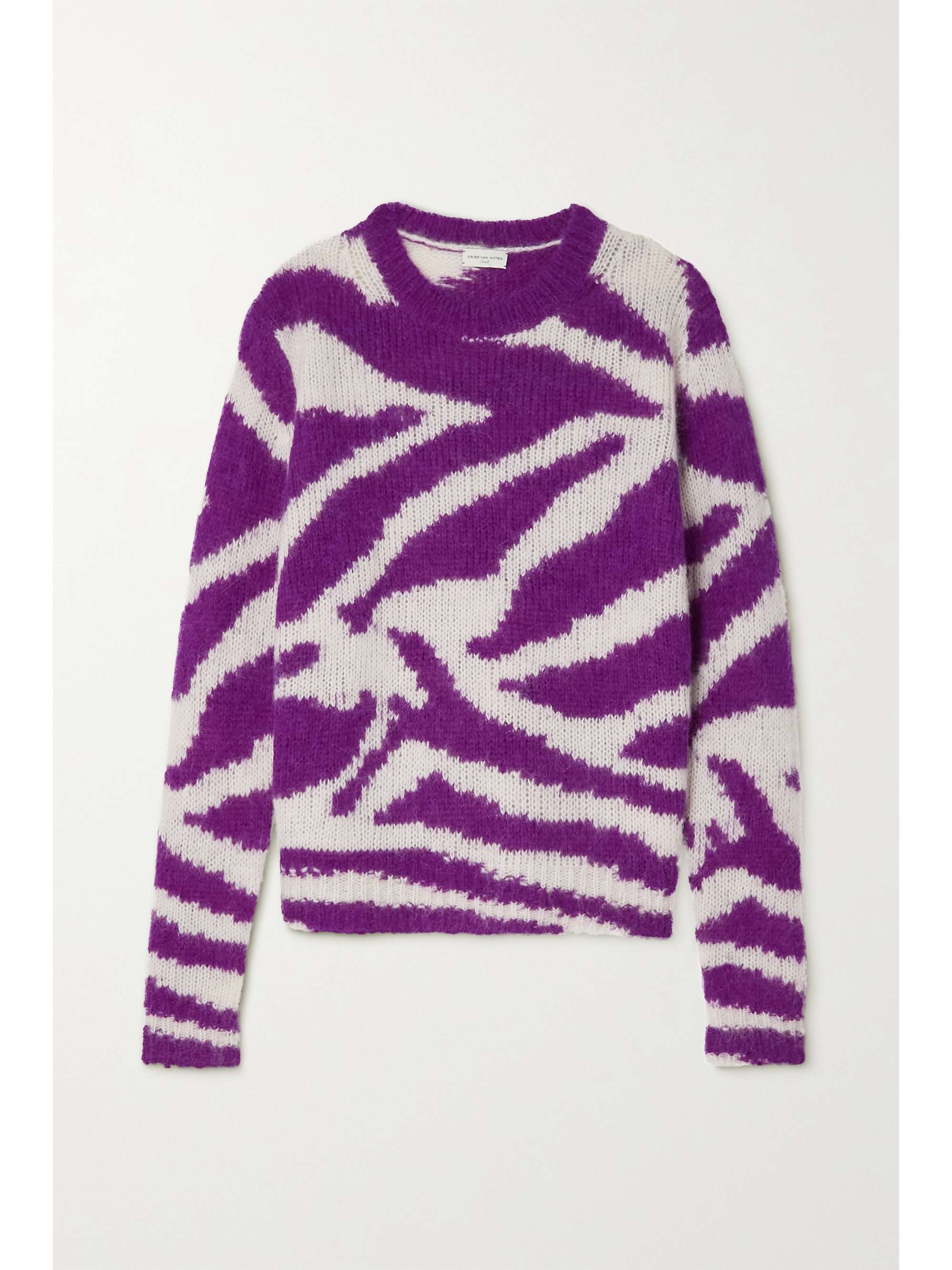 Dries Van Noten - Jacquard-knit Alpaca-Blend Sweater - Purple - Medium - Net A Porter