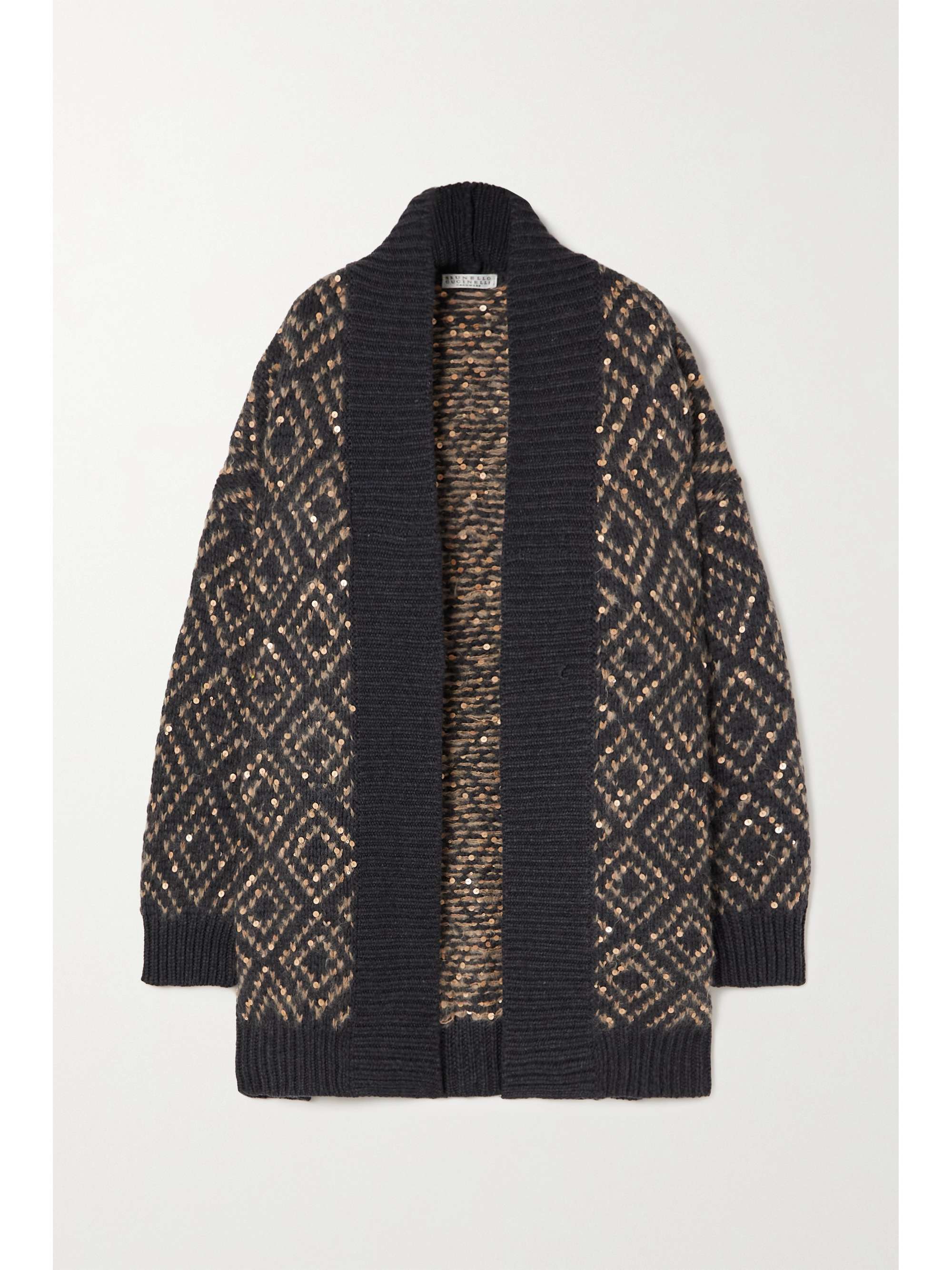 Brunello Cucinelli - sequin-embellished Wool, Cashmere and Silk-blend Jacquard Cardigan - Black - x Small - Net A Porter