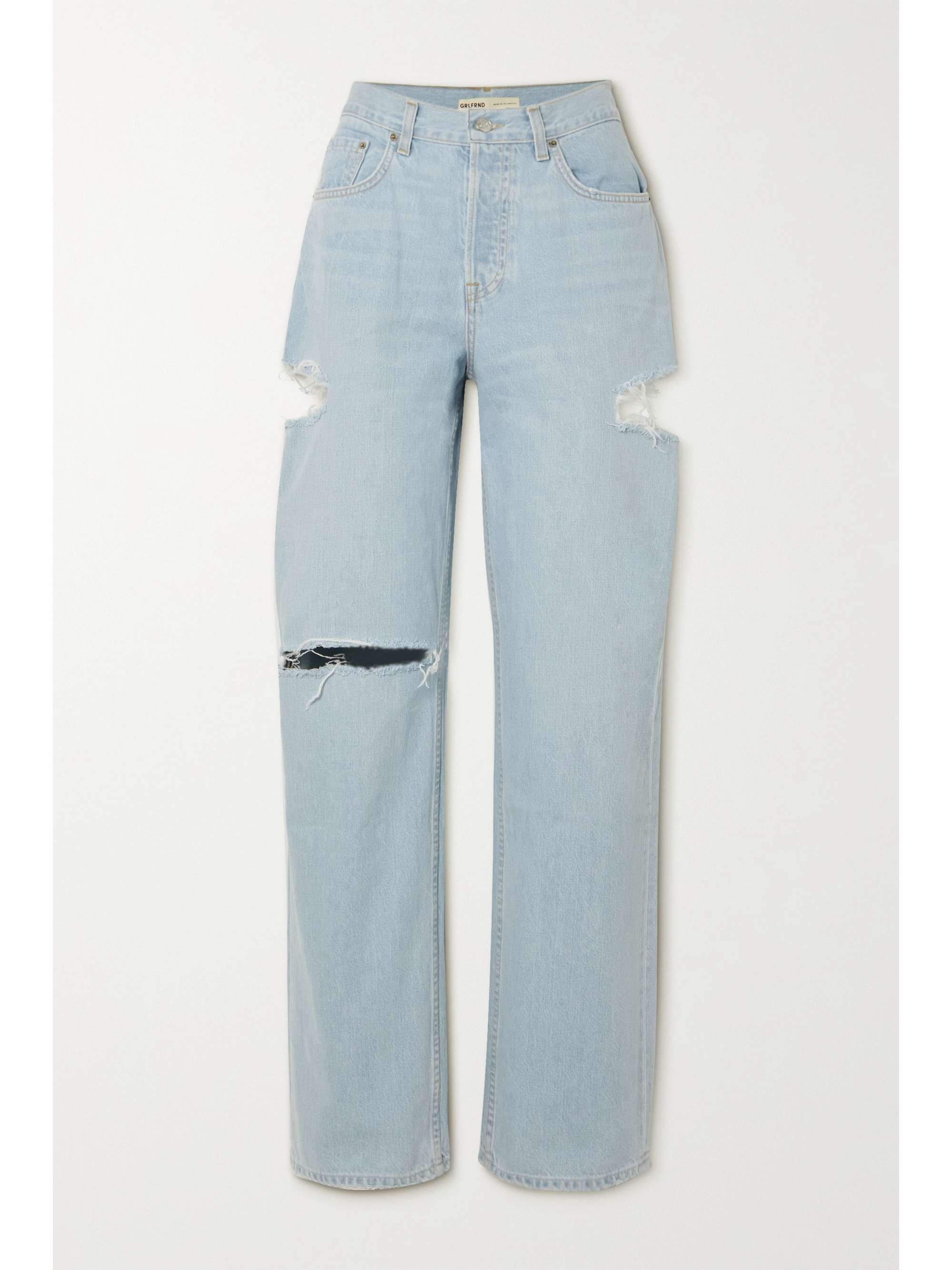 Light denim Bella distressed mid-rise 