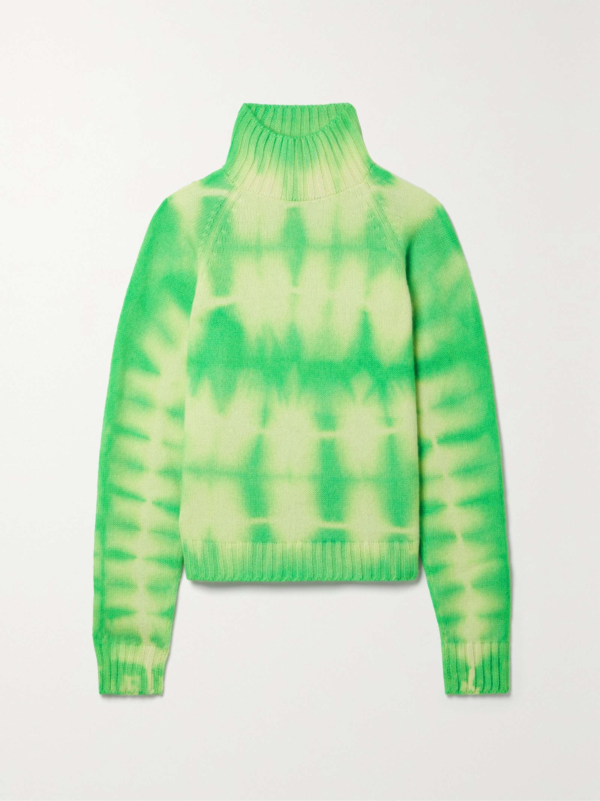 Tie-dyed cashmere turtleneck sweater 