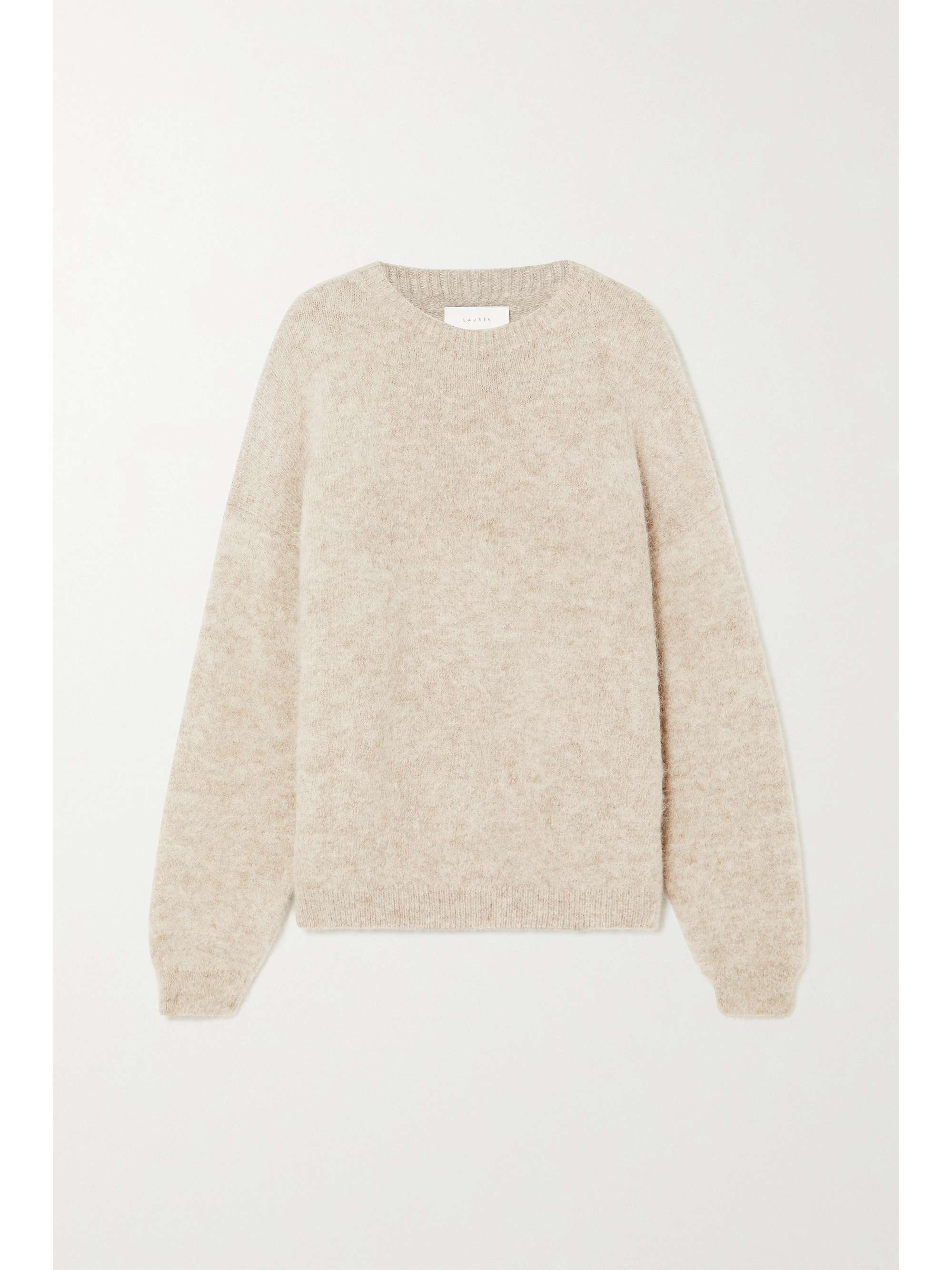 Beige Stretch-alpaca sweater | LAUREN 