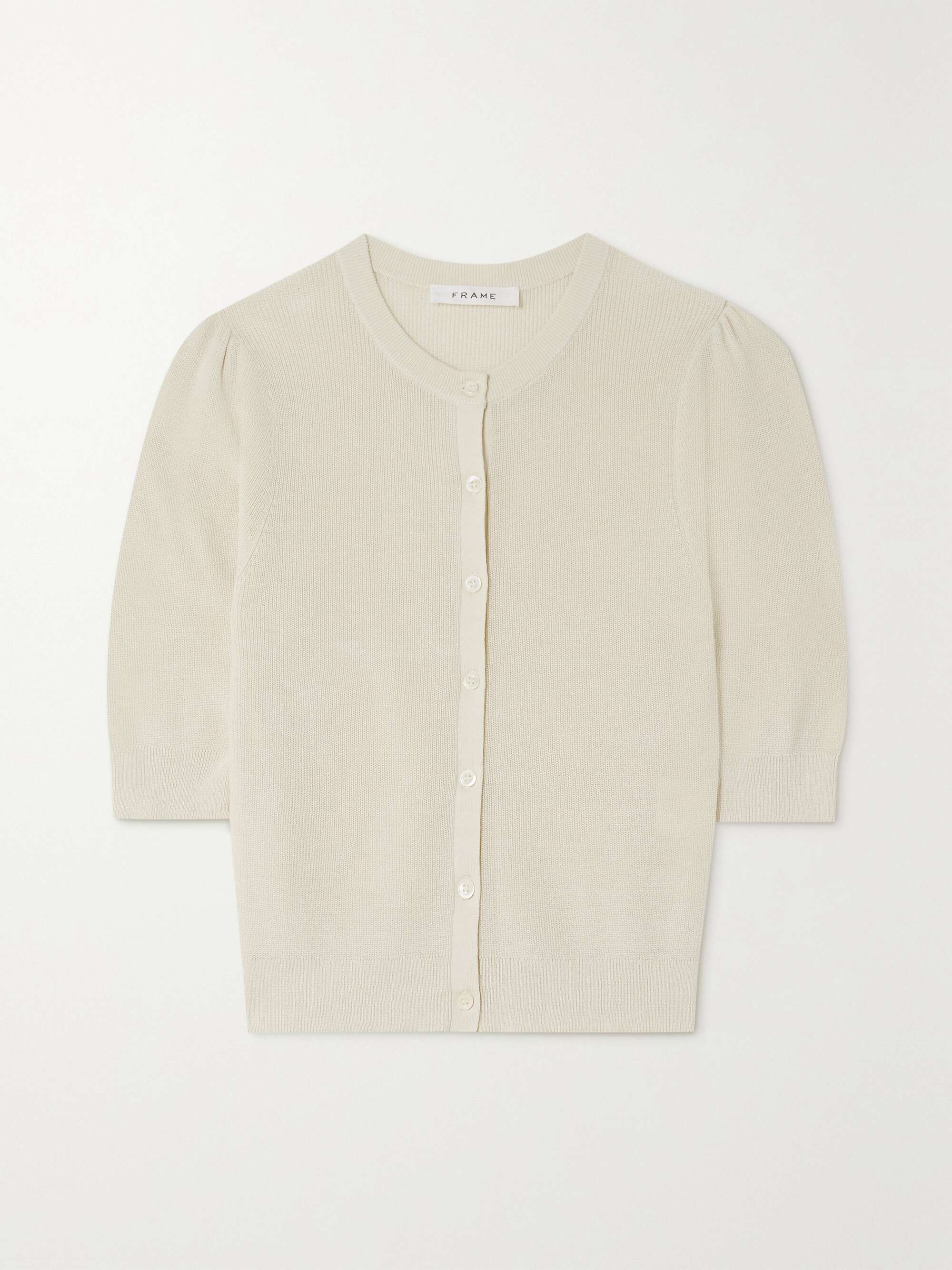 FRAME Cropped silk and cotton-blend cardigan | NET-A-PORTER