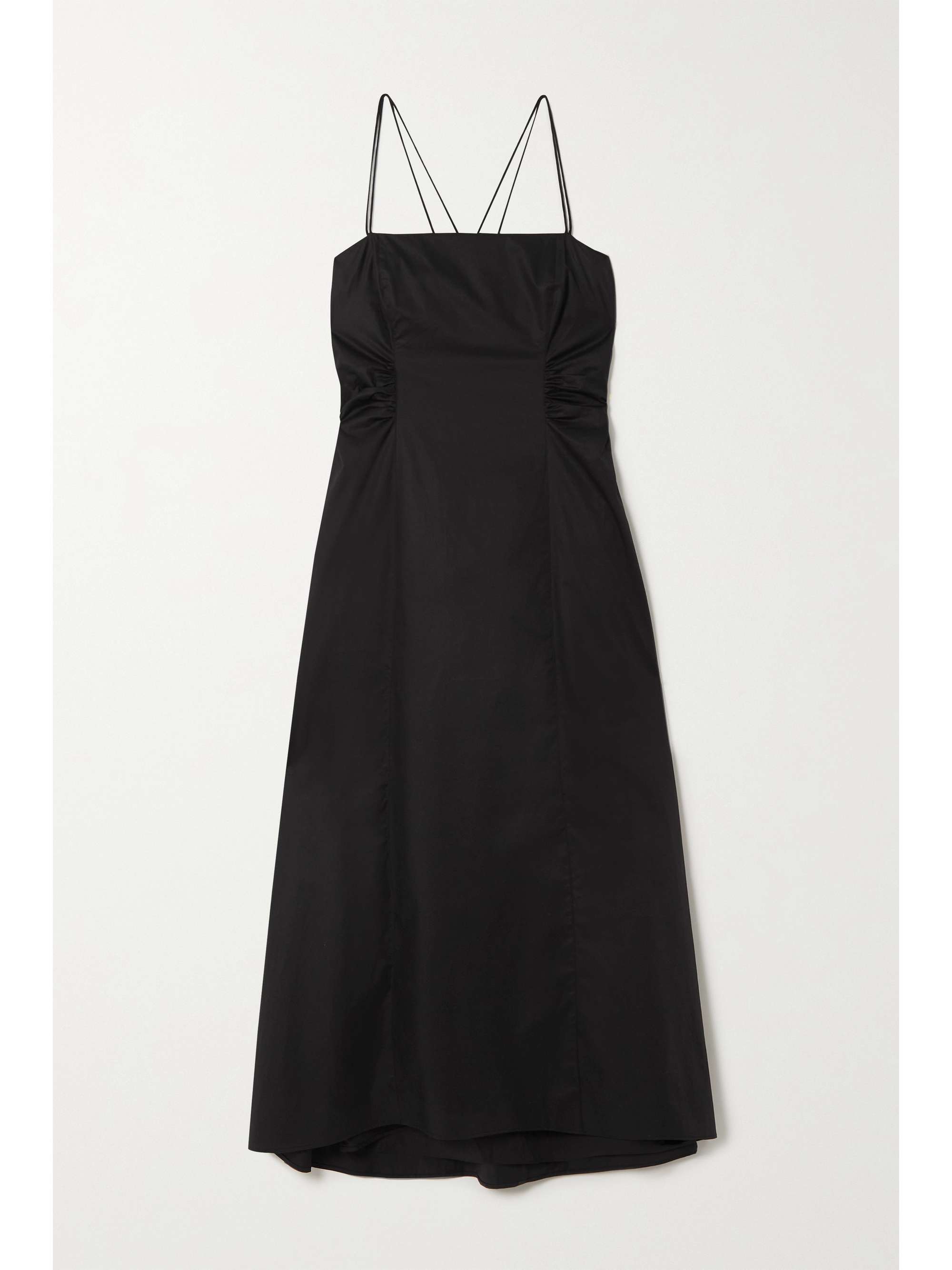 midi black cotton dress