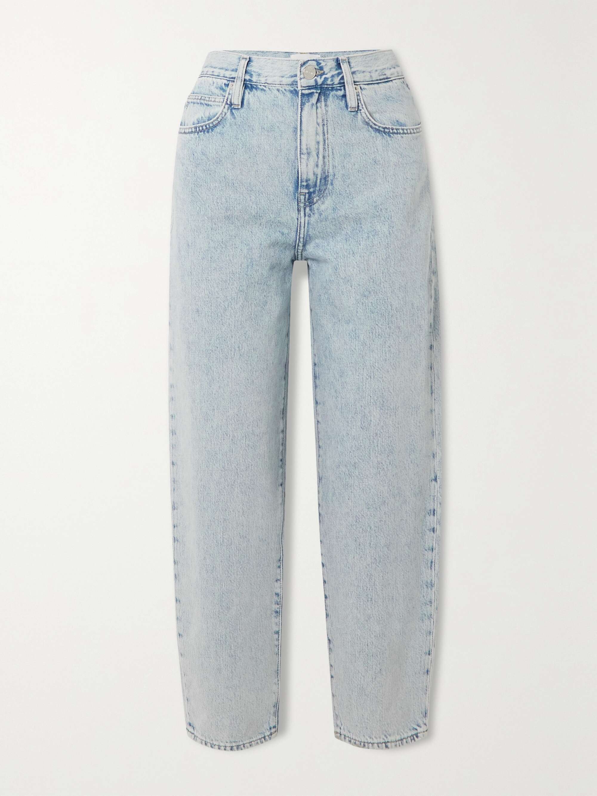 Light denim Barrel high-rise tapered 