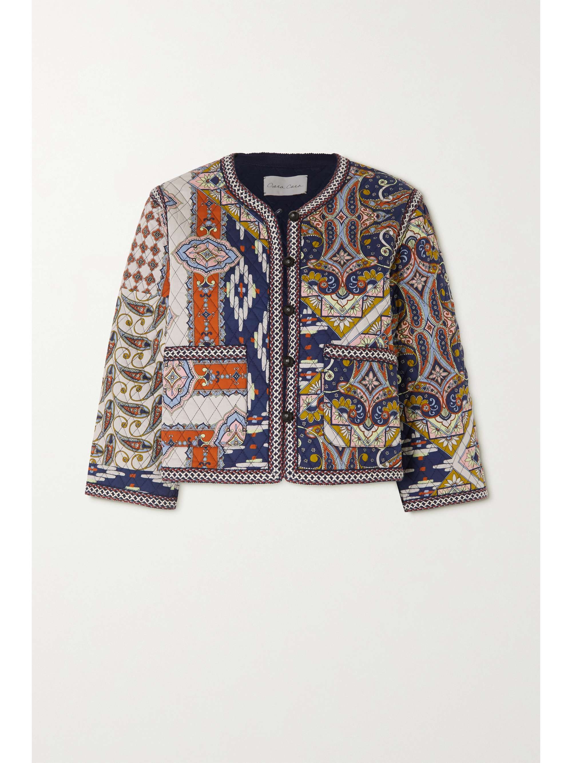 Blue Marissa cropped quilted printed 