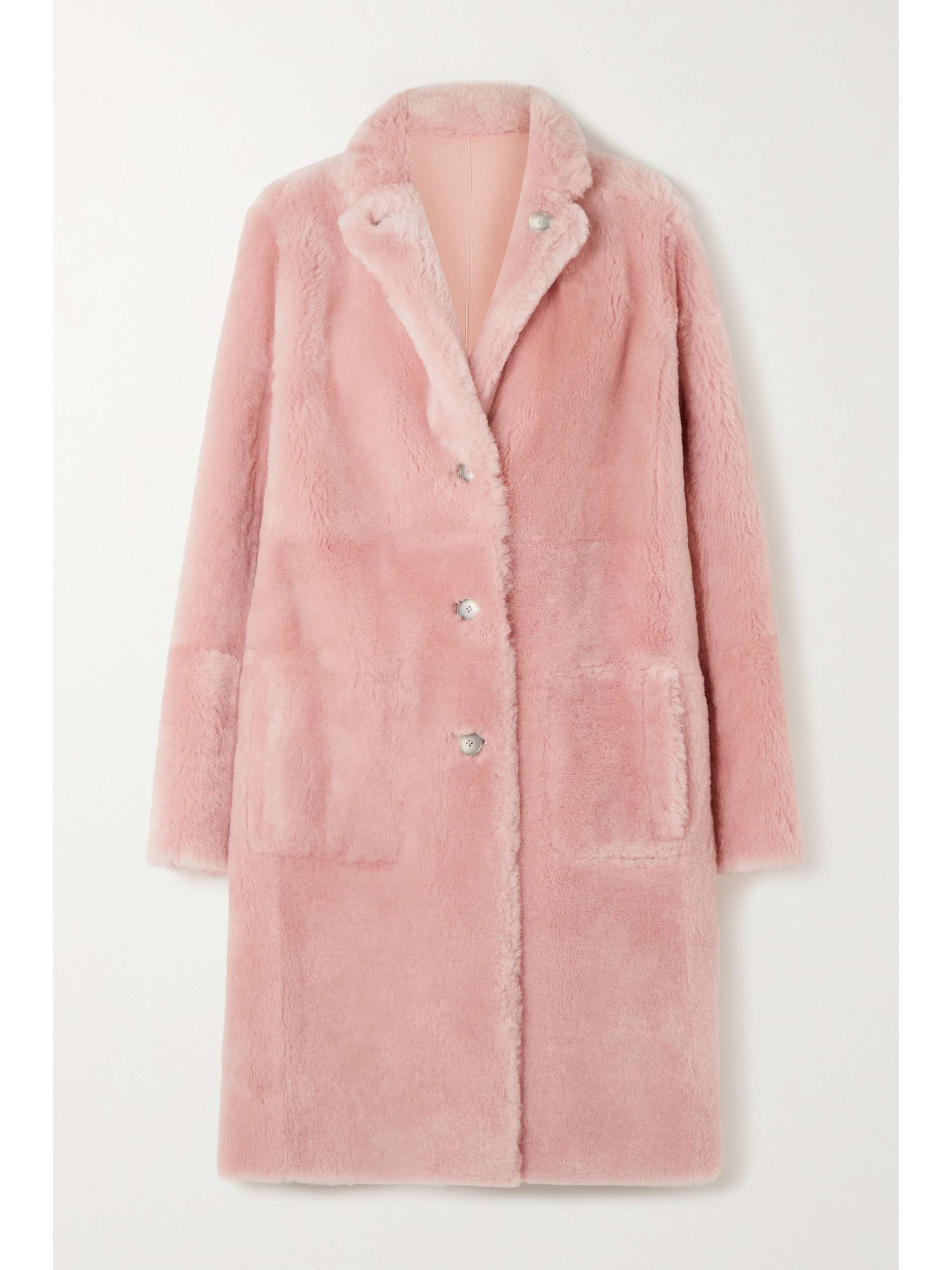 Pink Britanny shearling coat | JOSEPH 