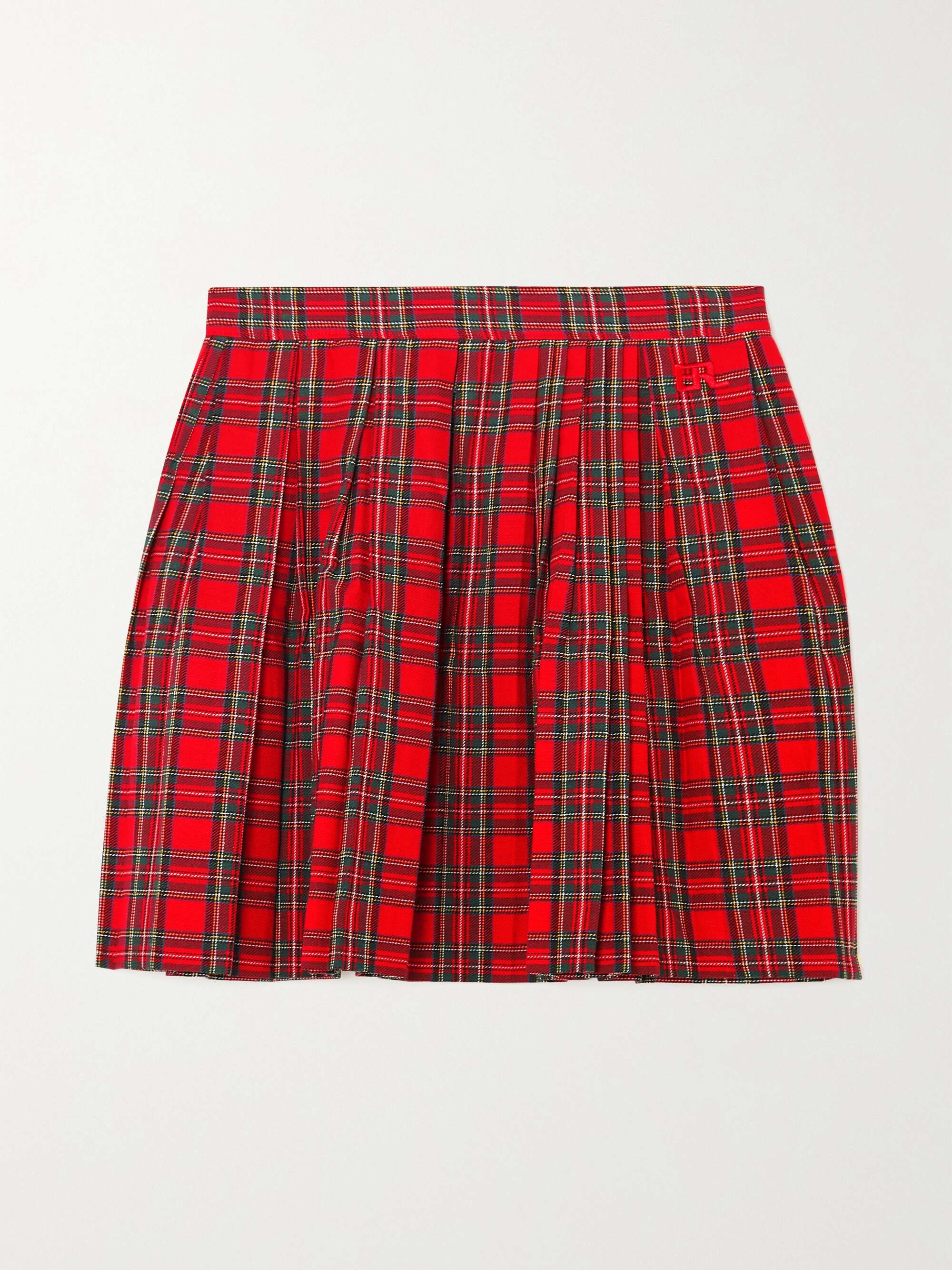 ERL Pleated plaid cotton mini skirt | NET-A-PORTER
