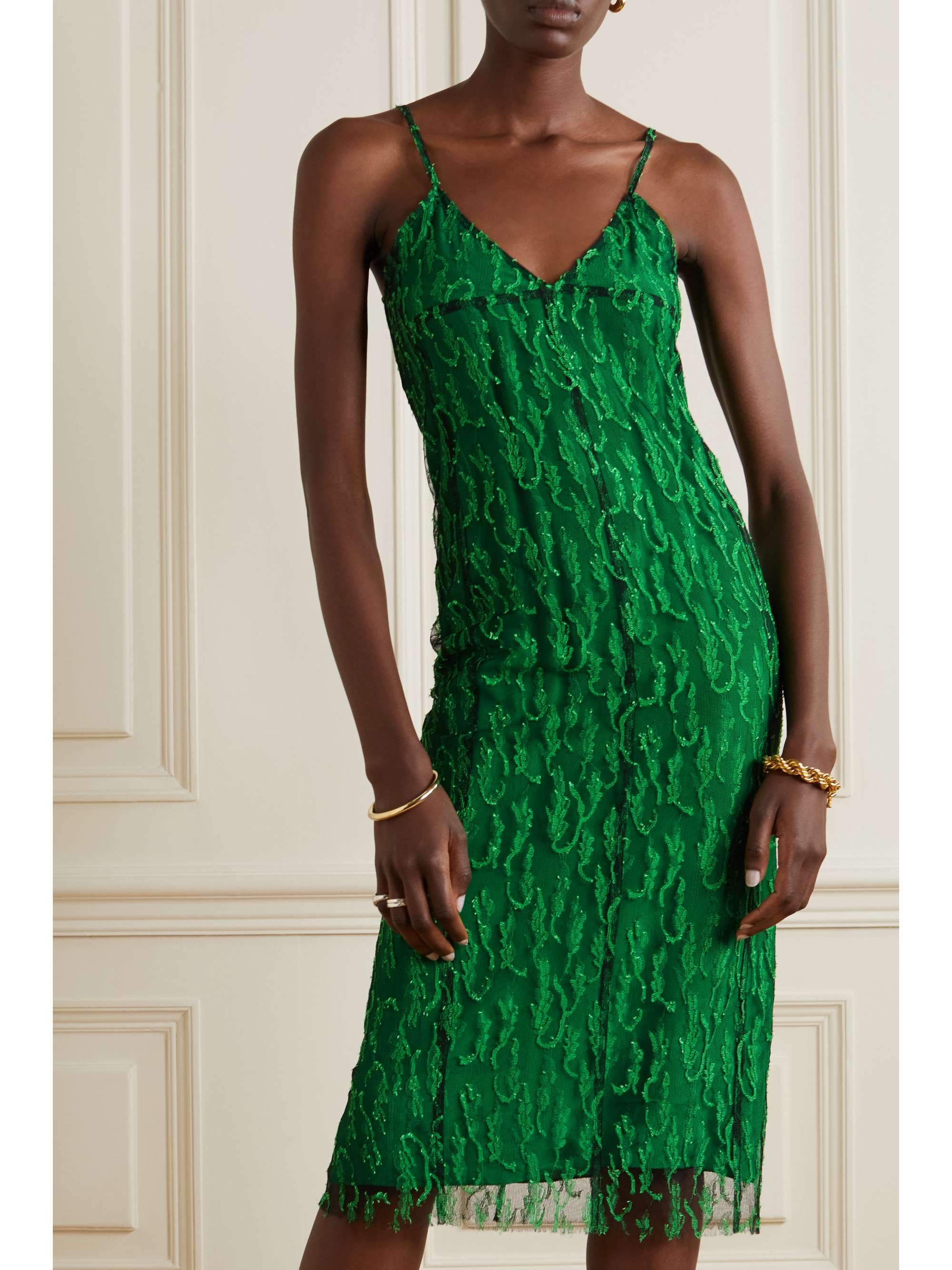 VICTORIA BECKHAM Fil coupé mesh midi dress