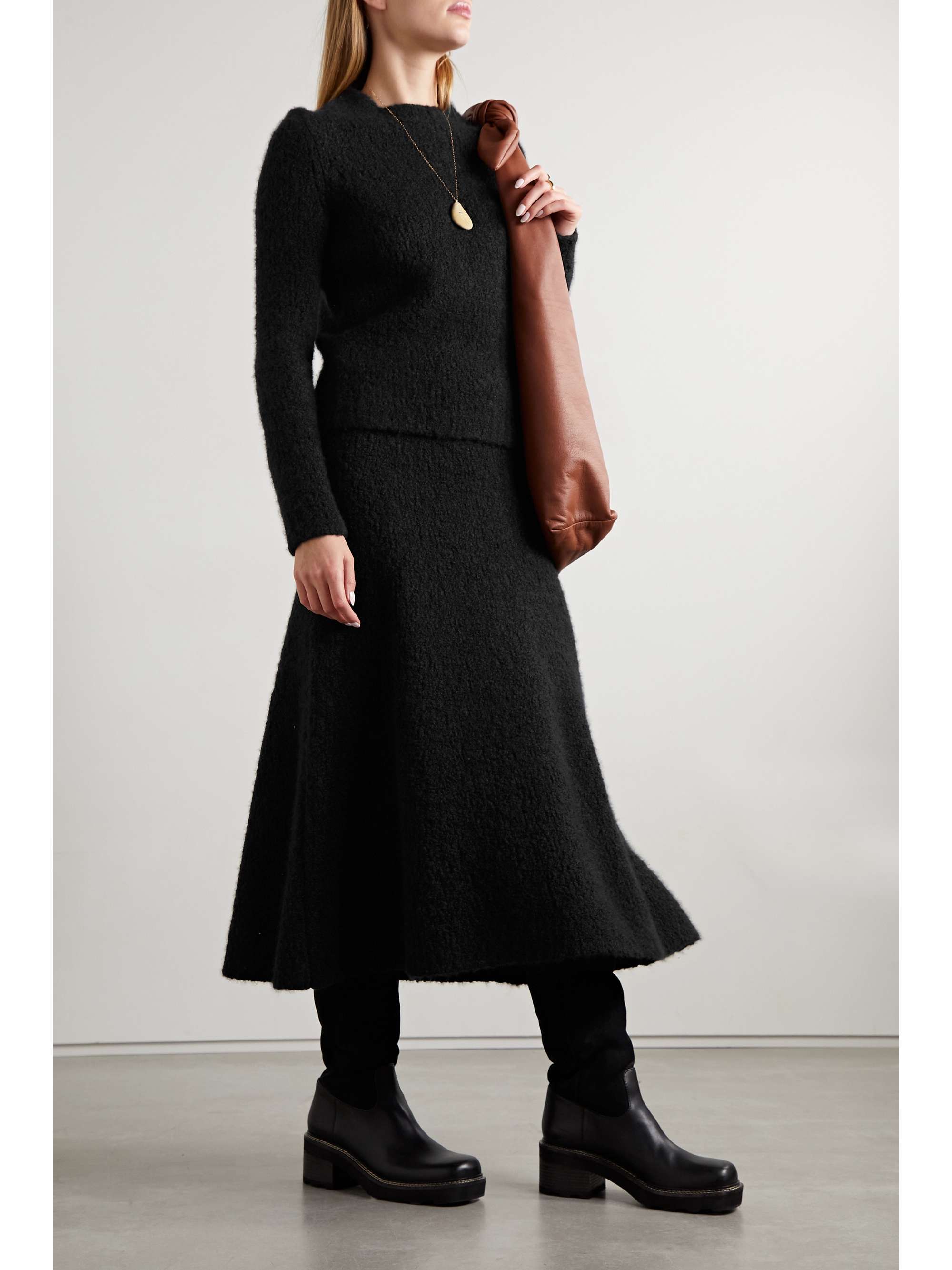 GABRIELA HEARST Pablo cashmere and silk-blend bouclé maxi skirt