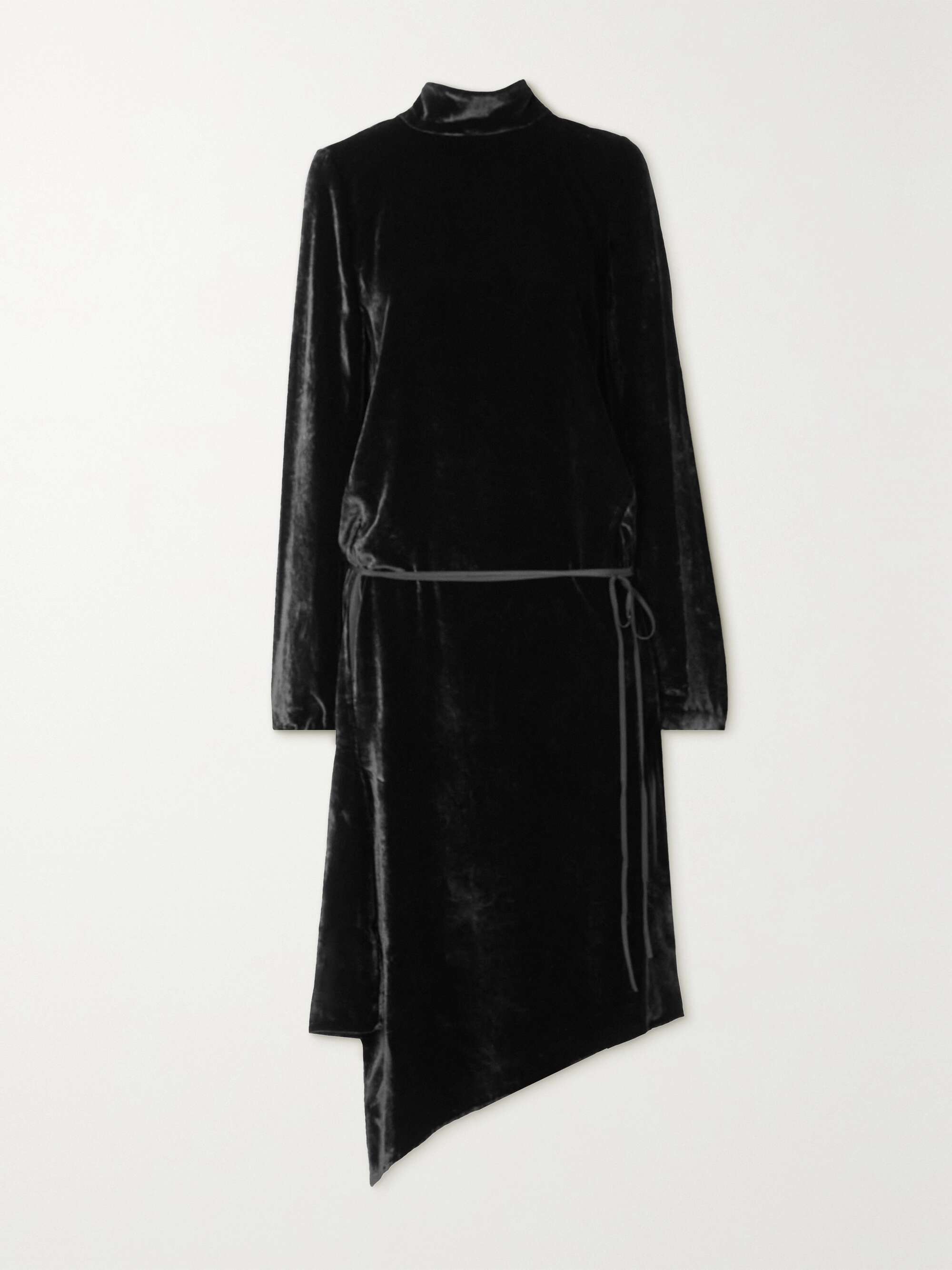 Black Agento open-back draped velvet 