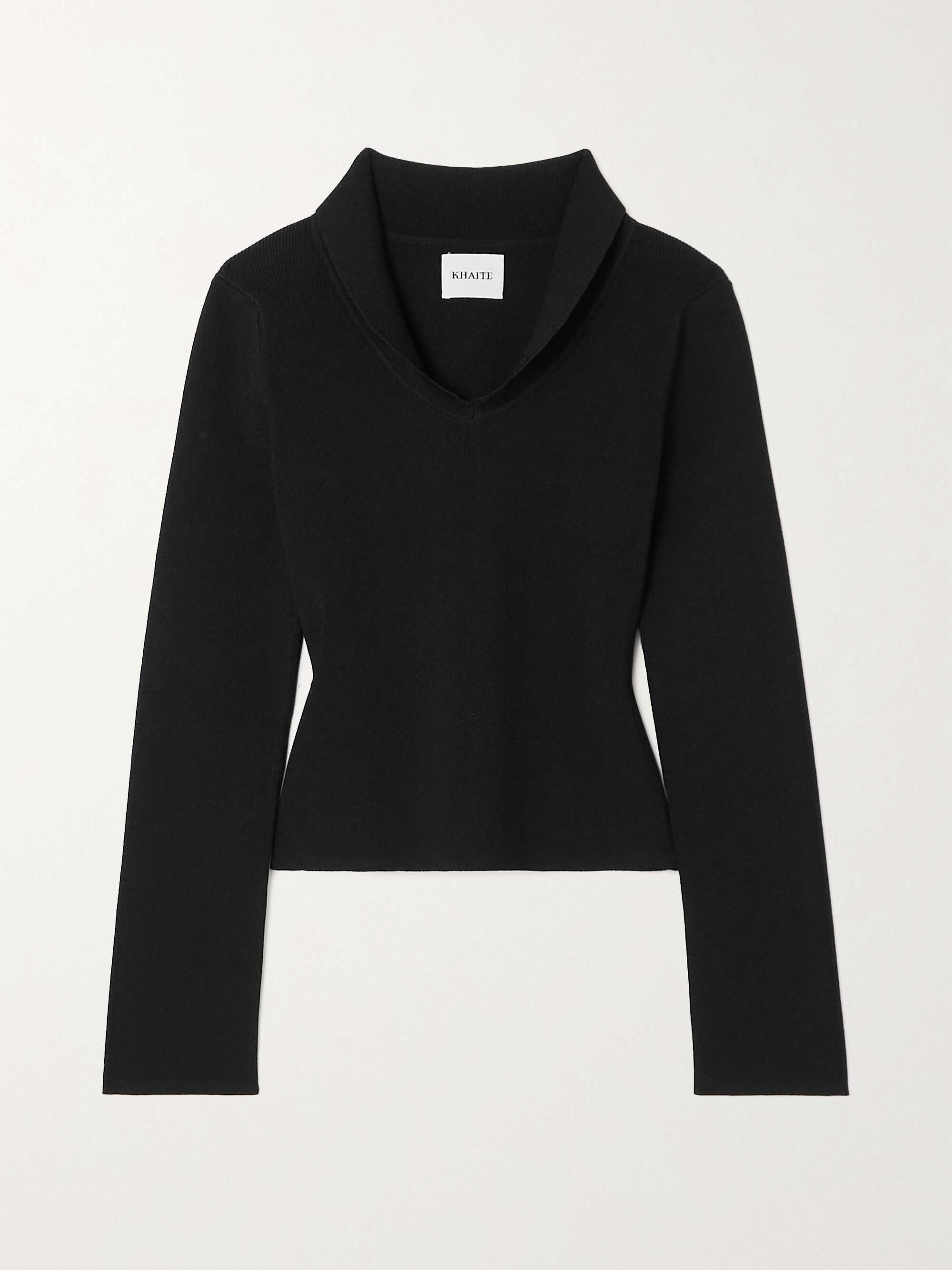 Black Kleo stretch-knit top | KHAITE 