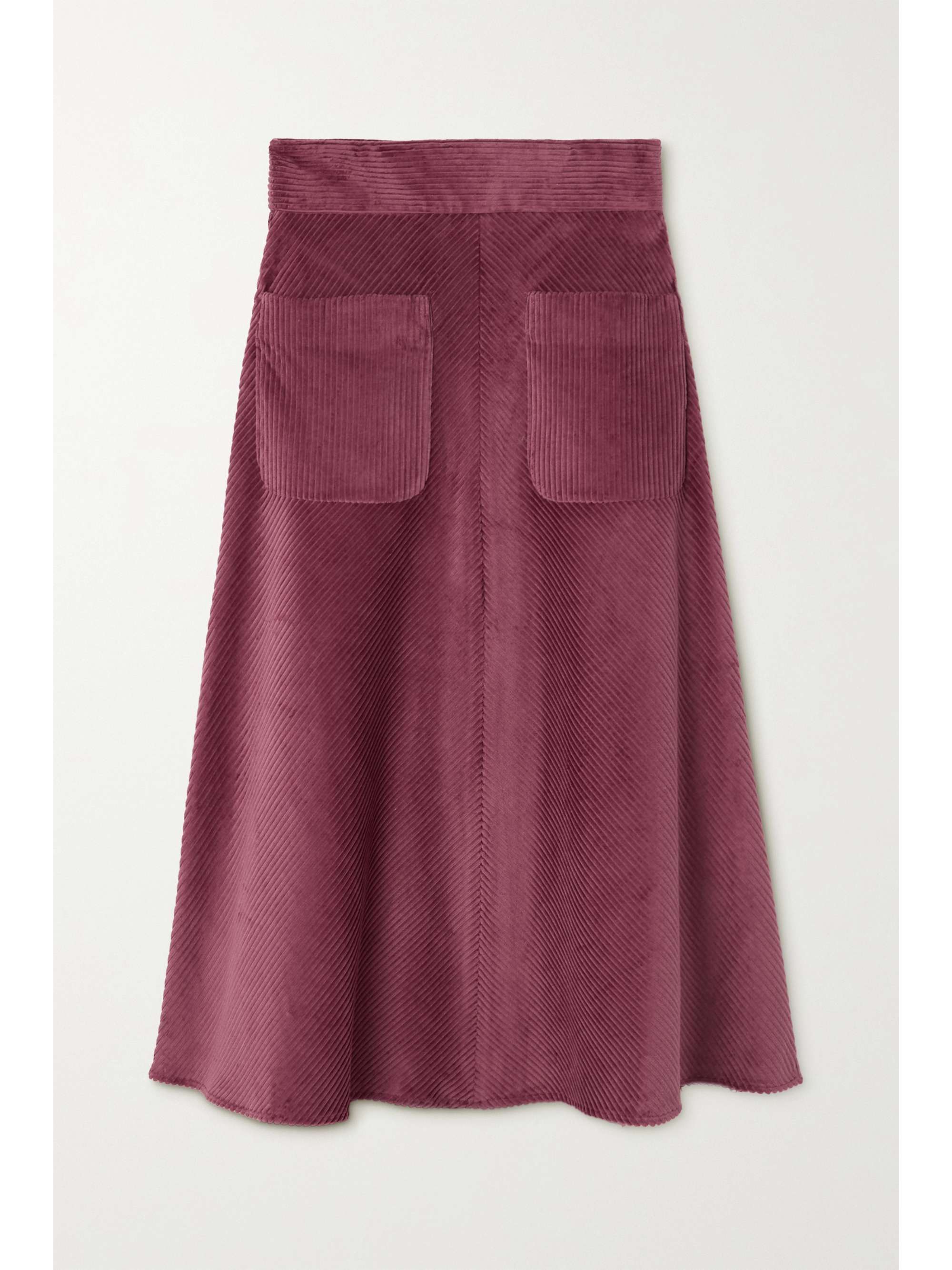 Pink Cord Midi Skirt