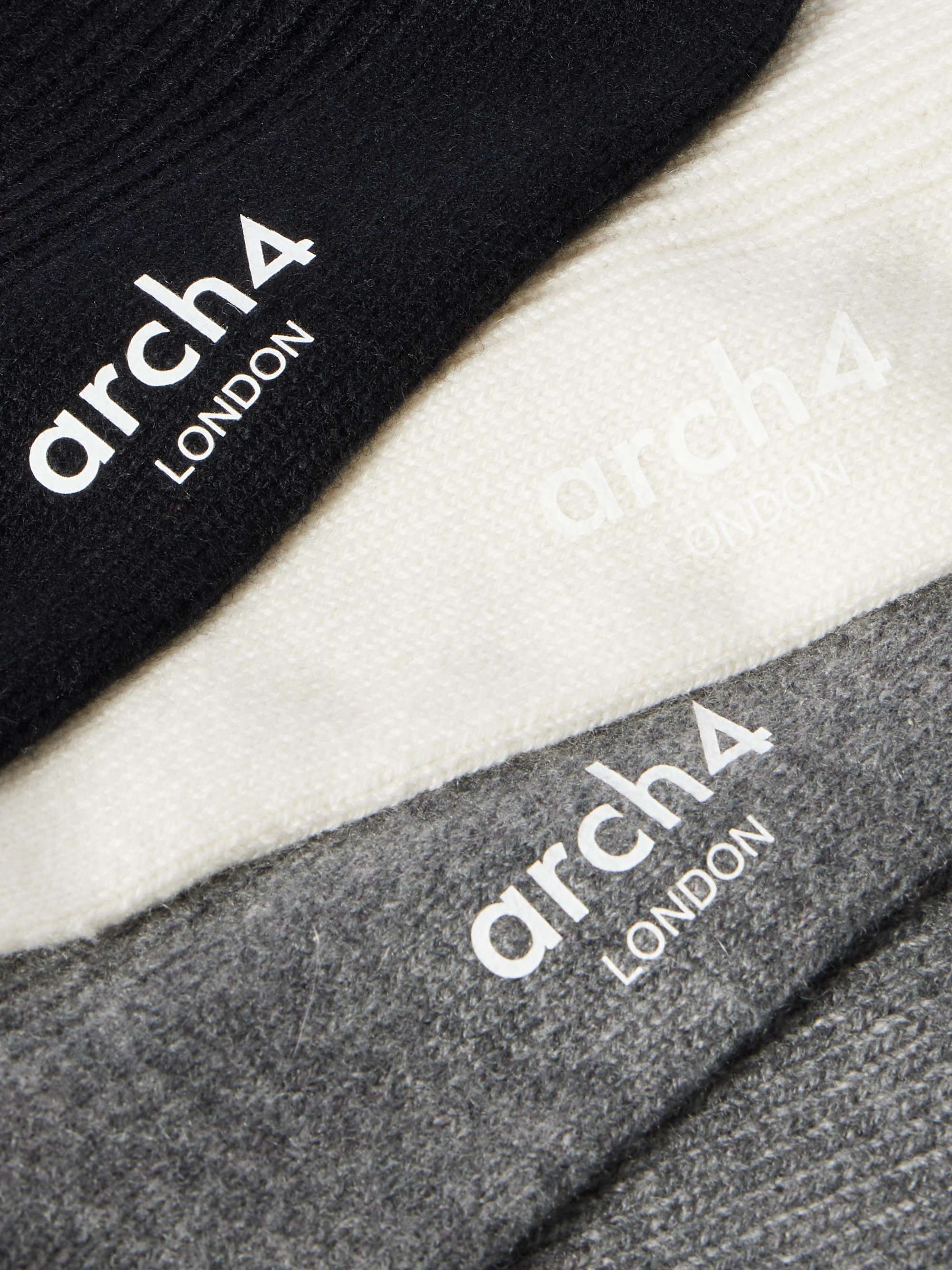 ARCH4 Lucia Set aus drei Paar Socken aus geripptem Baby-Kaschmir
