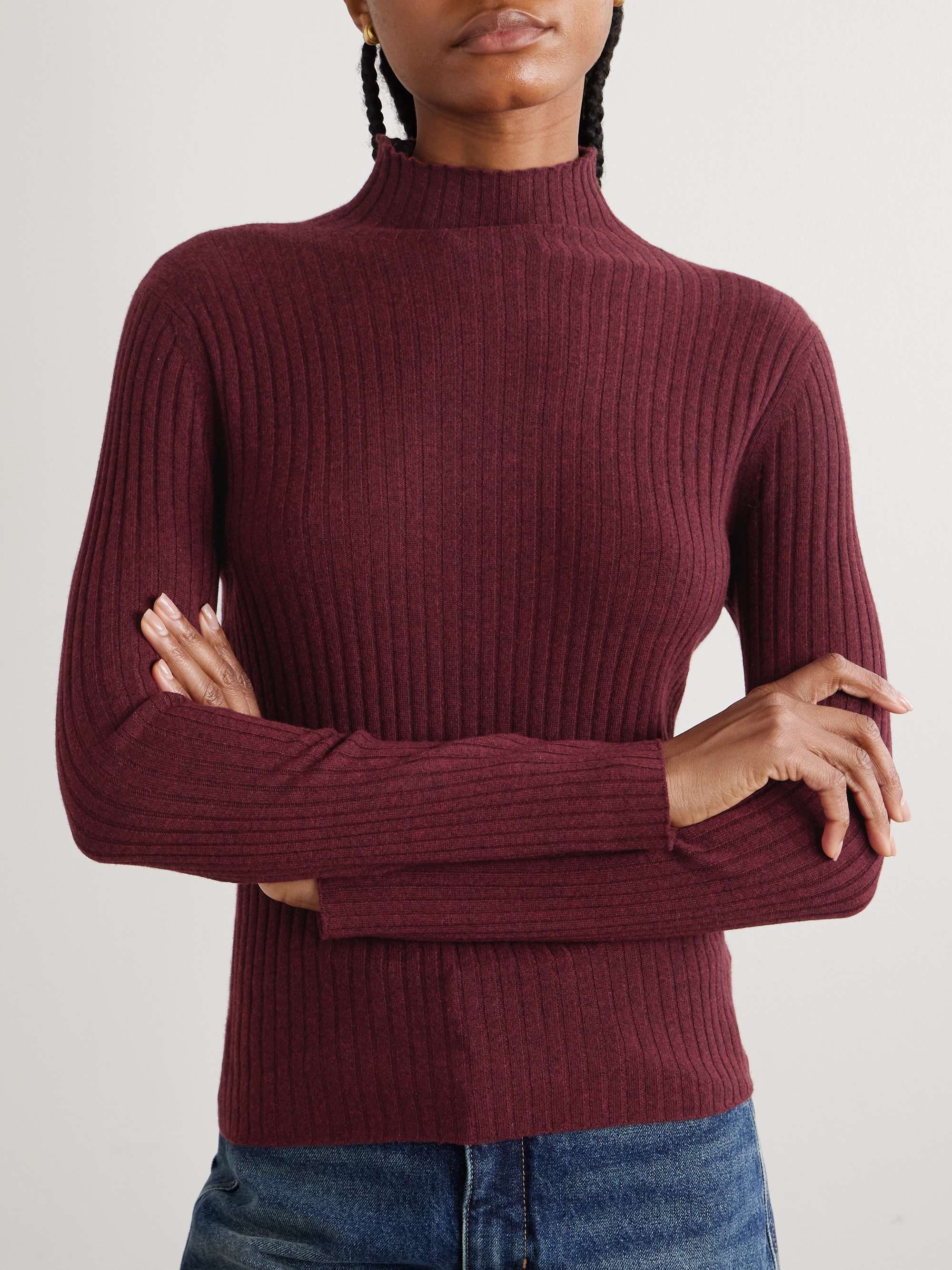 ARCH4 Ariana ribbed organic cashmere turtleneck sweater