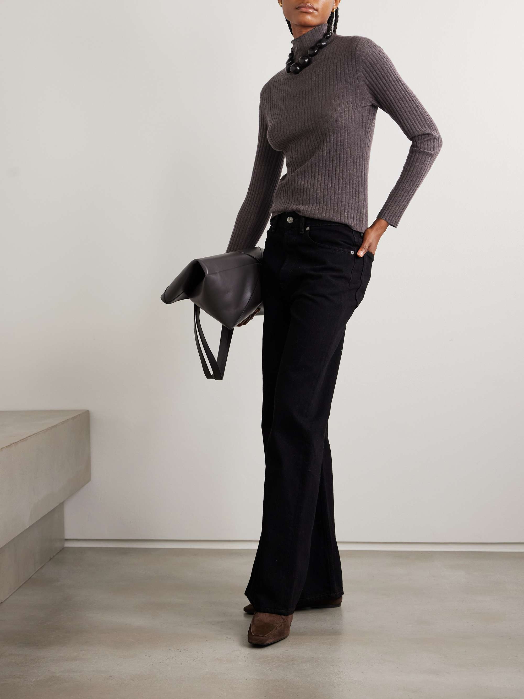 ARCH4 Ariana ribbed organic cashmere turtleneck sweater