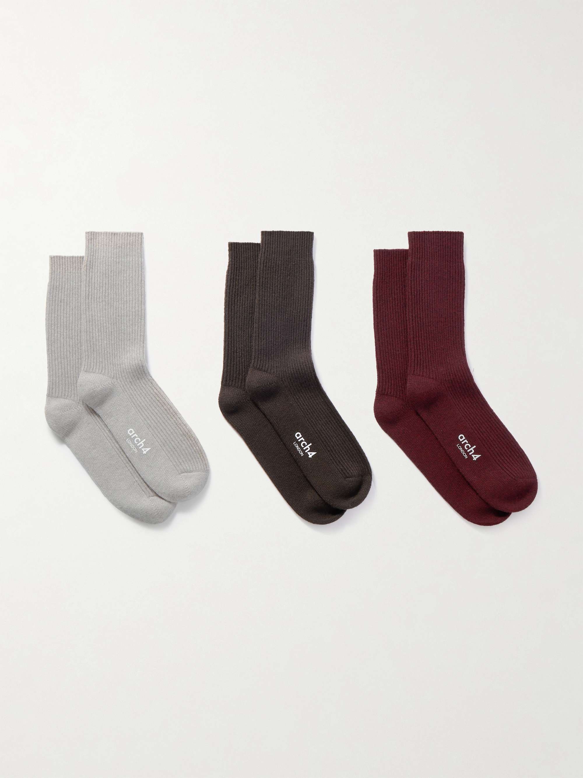 ARCH4 Lucia Set aus drei Paar Socken aus geripptem Baby-Kaschmir
