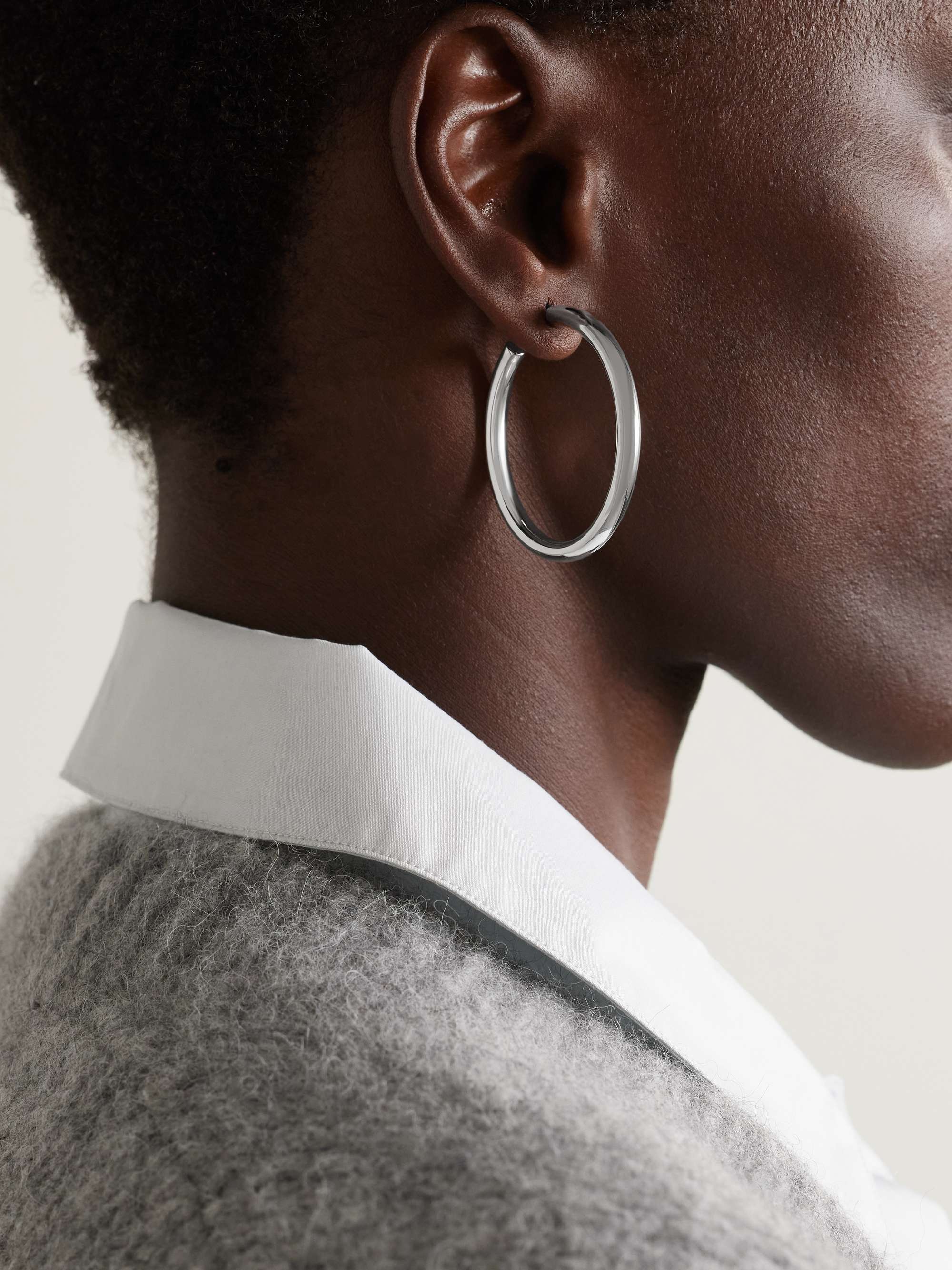 JENNIFER FISHER Baby Lilly silver-plated hoop earrings