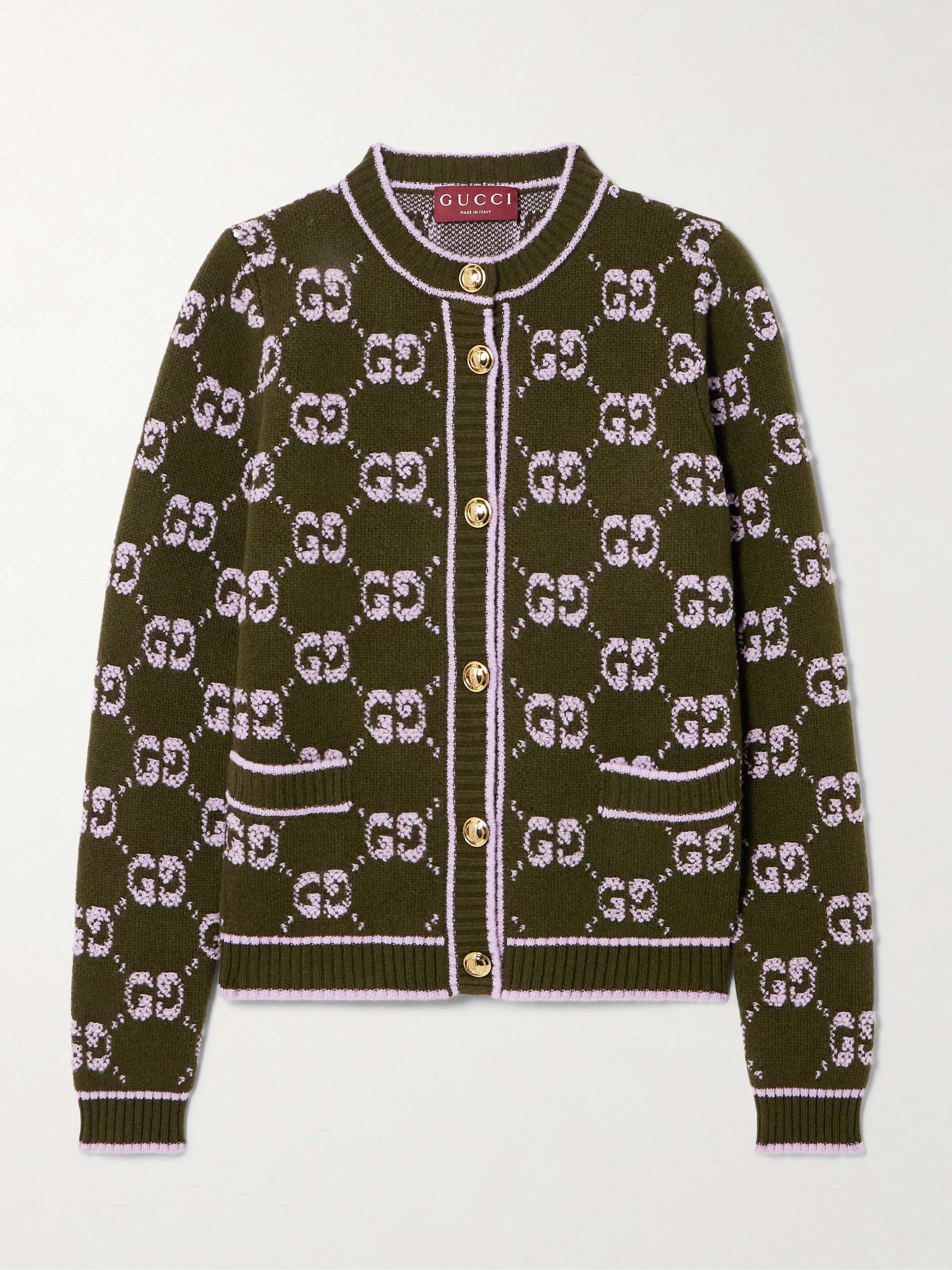 GUCCI كارديغان من الصوف بحبكة الجاكار