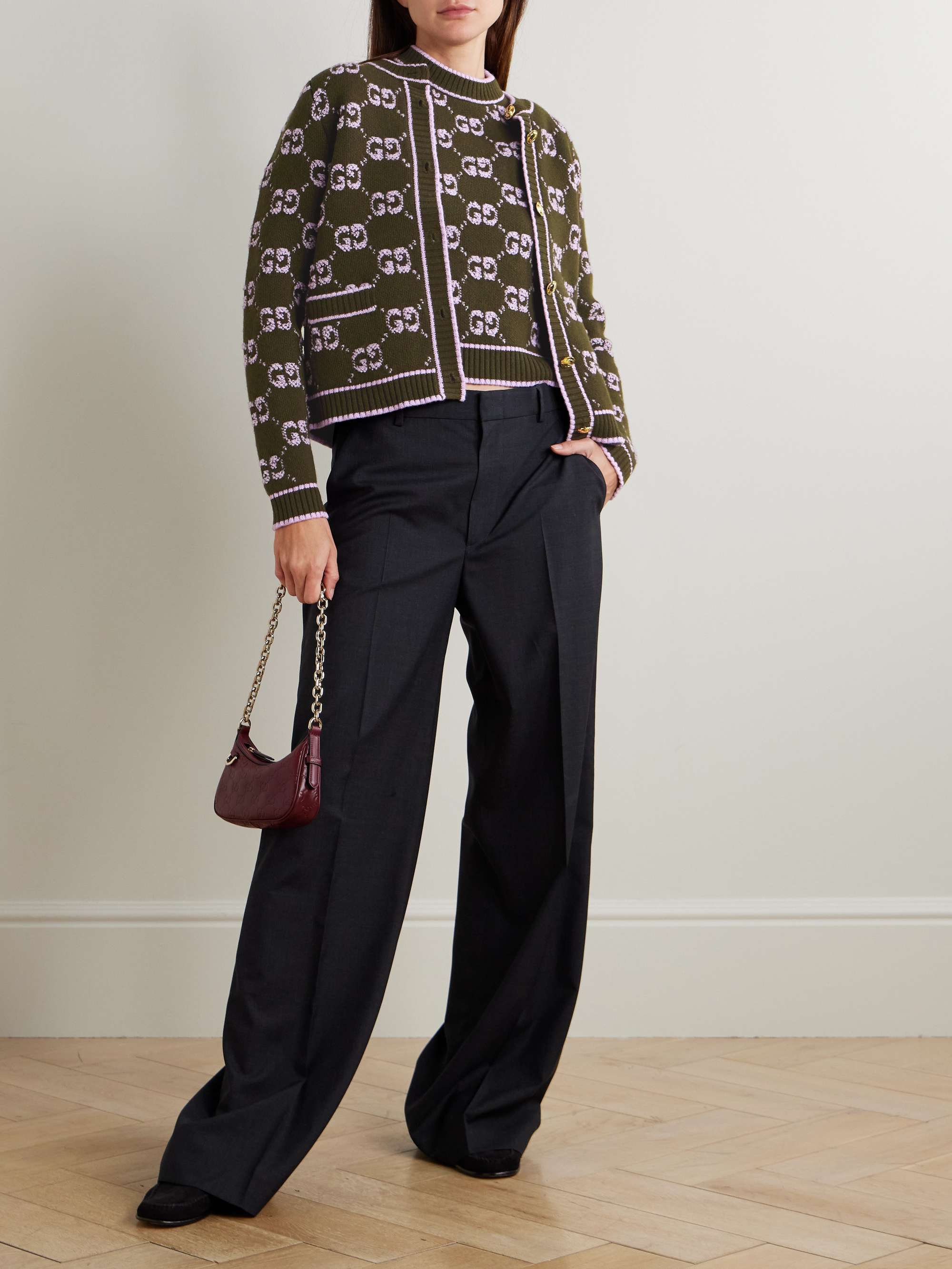 GUCCI كارديغان من الصوف بحبكة الجاكار