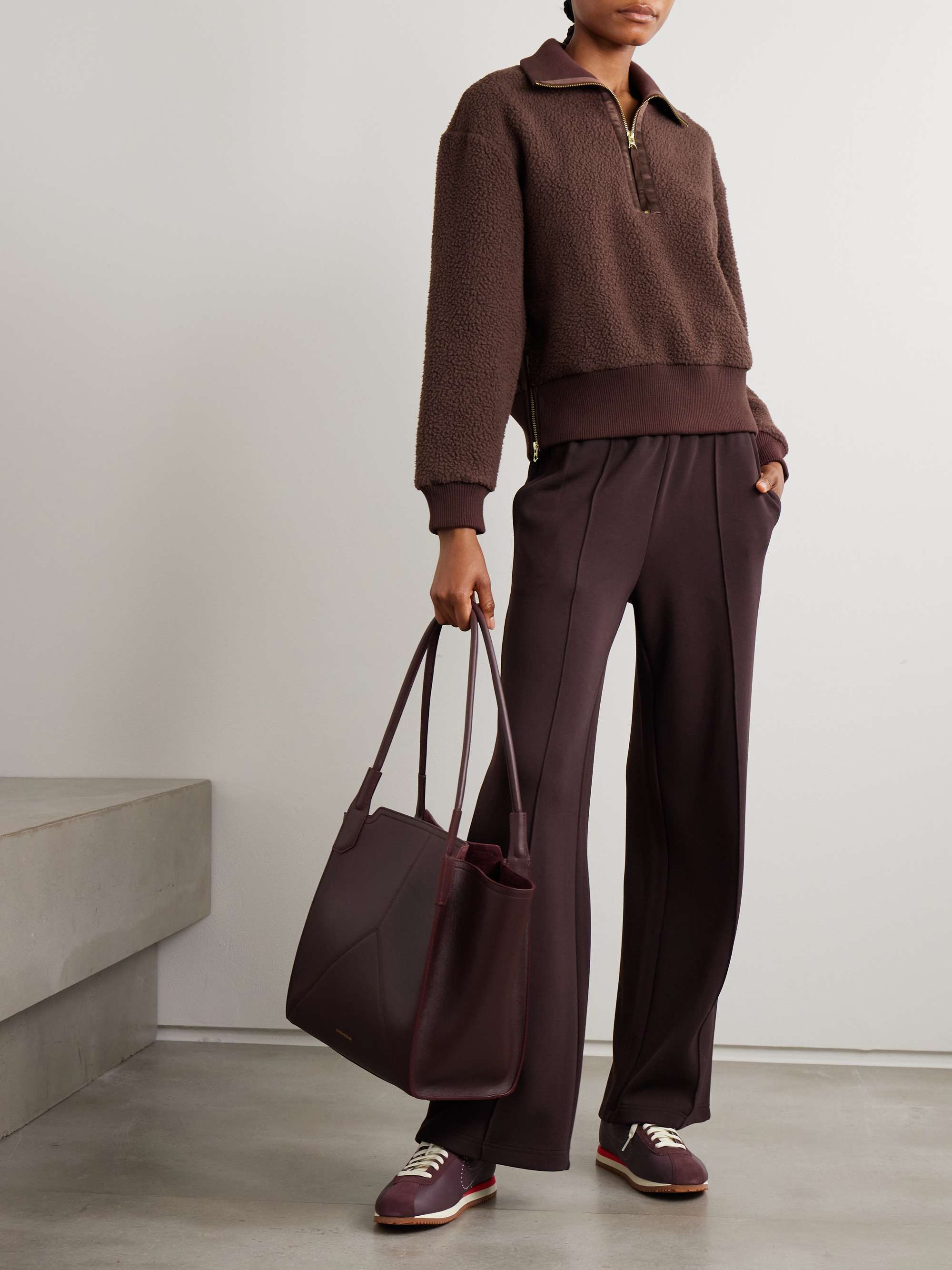 VARLEY Roselle recycled fleece half-zip sweater