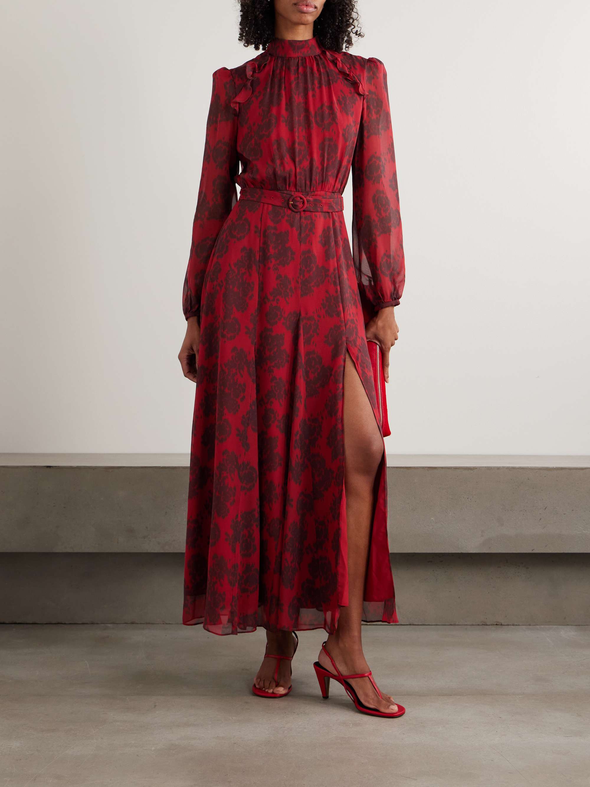 SALONI Jacqui-B printed silk crepe de chine maxi dress