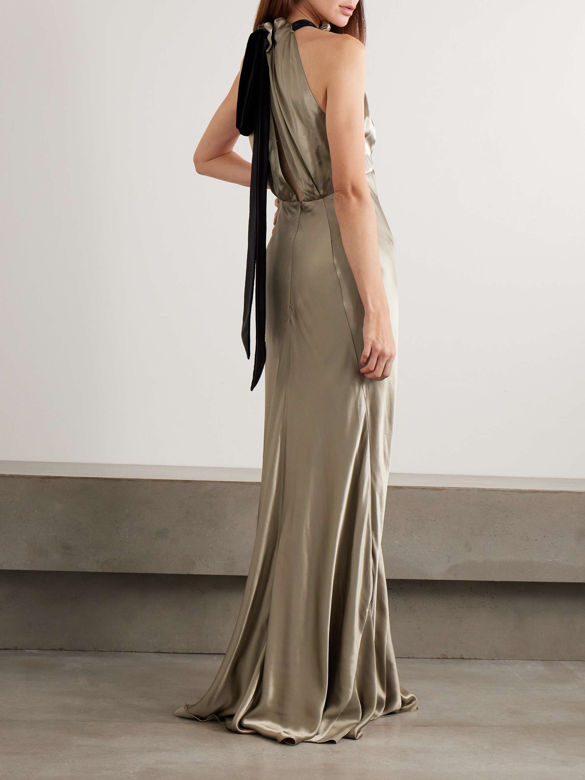 SALONI Michelle open-back floral-print satin-jacquard maxi dress