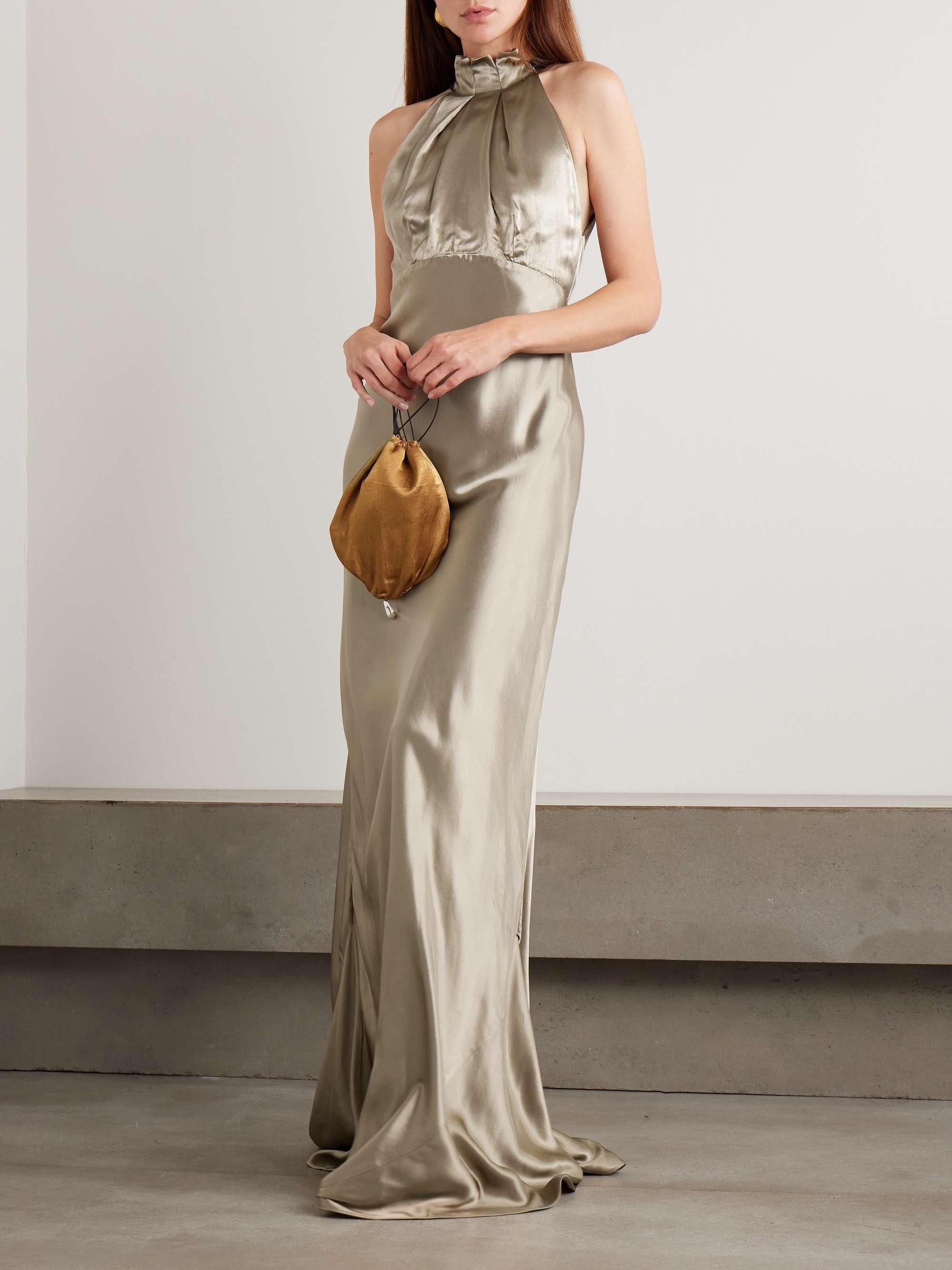 SALONI Michelle open-back floral-print satin-jacquard maxi dress