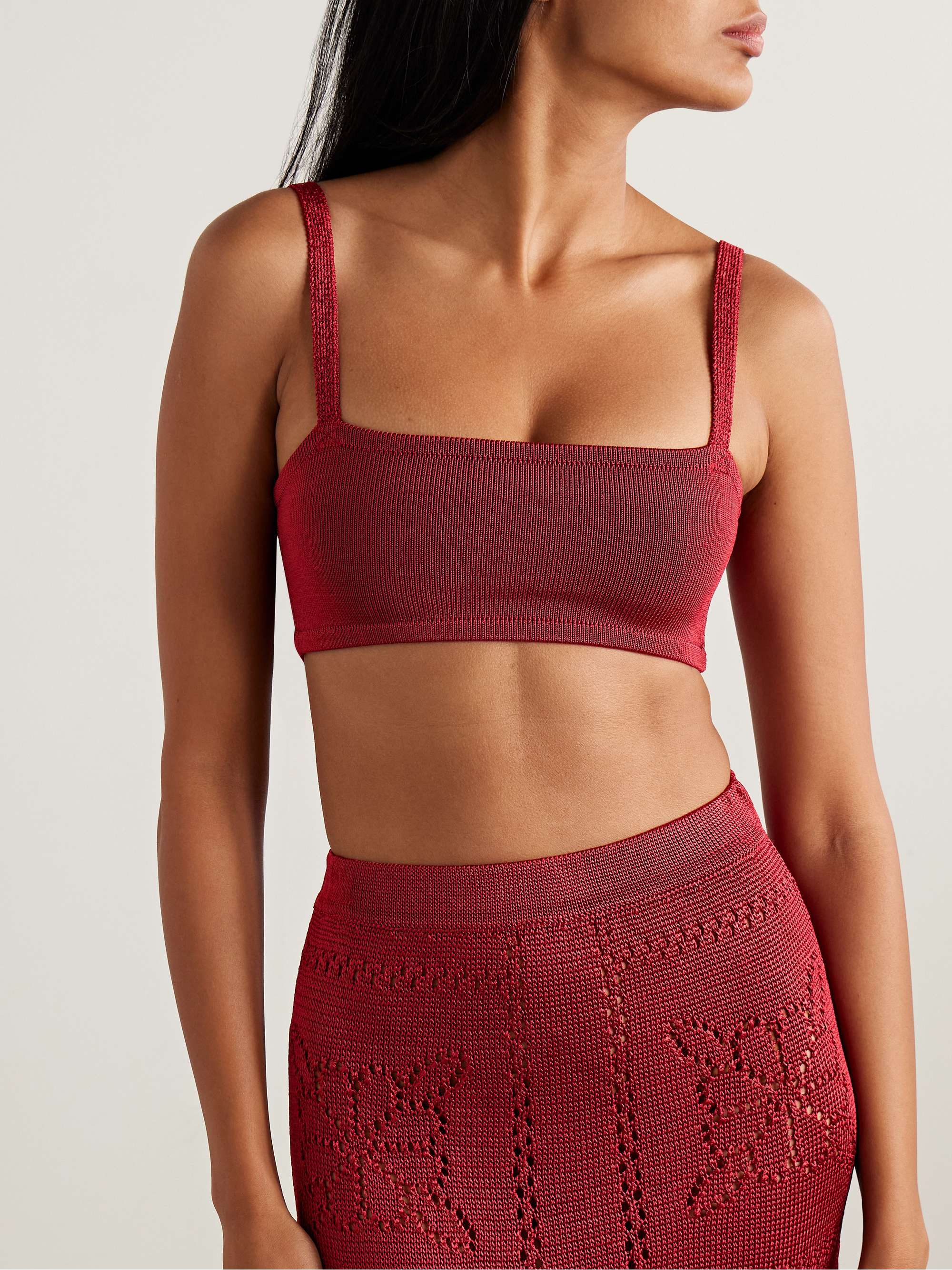 CALLE DEL MAR Stretch-knit bra top