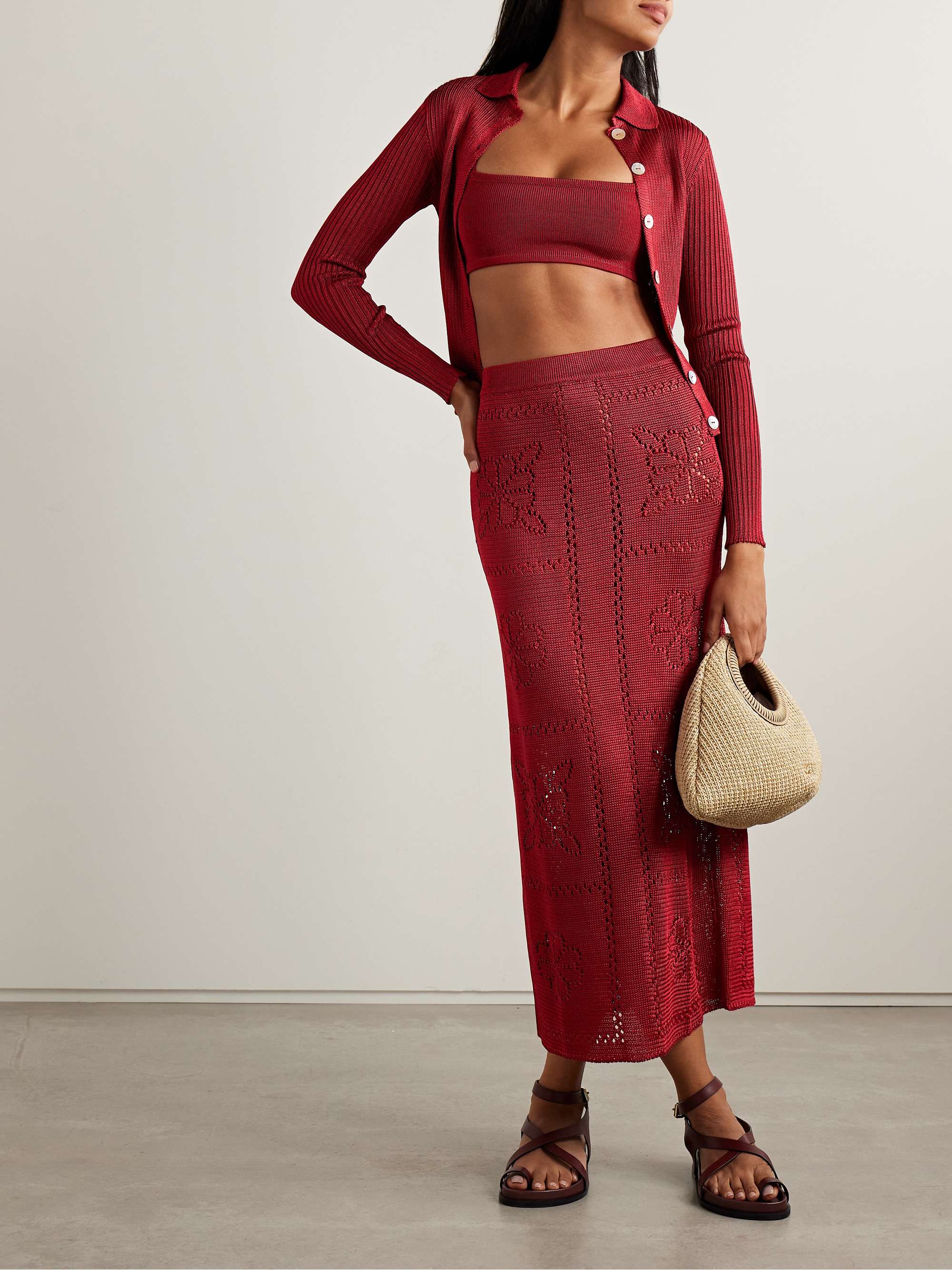 CALLE DEL MAR Stretch-knit bra top