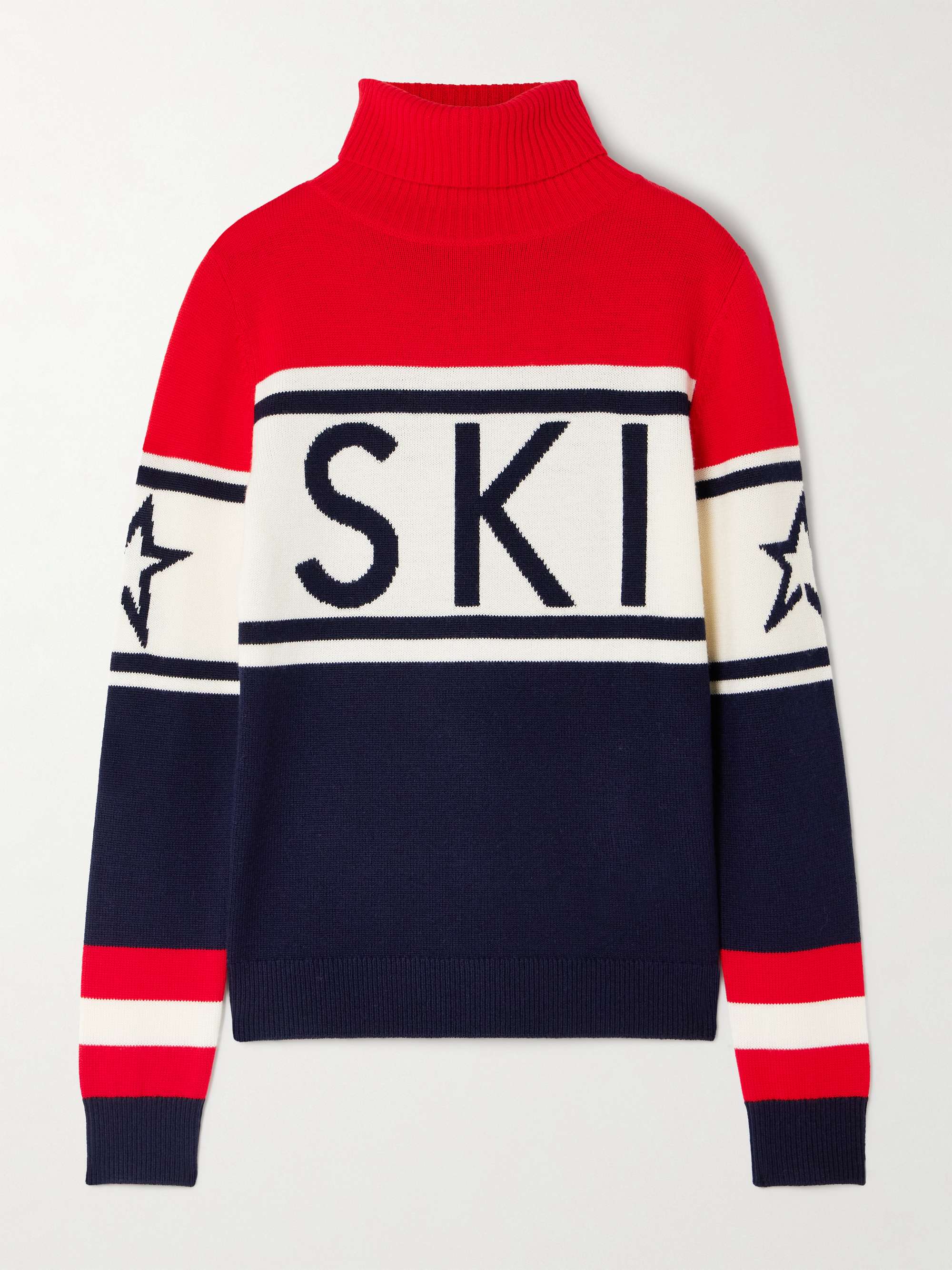 PERFECT MOMENT Schild intarsia merino wool turtleneck sweater